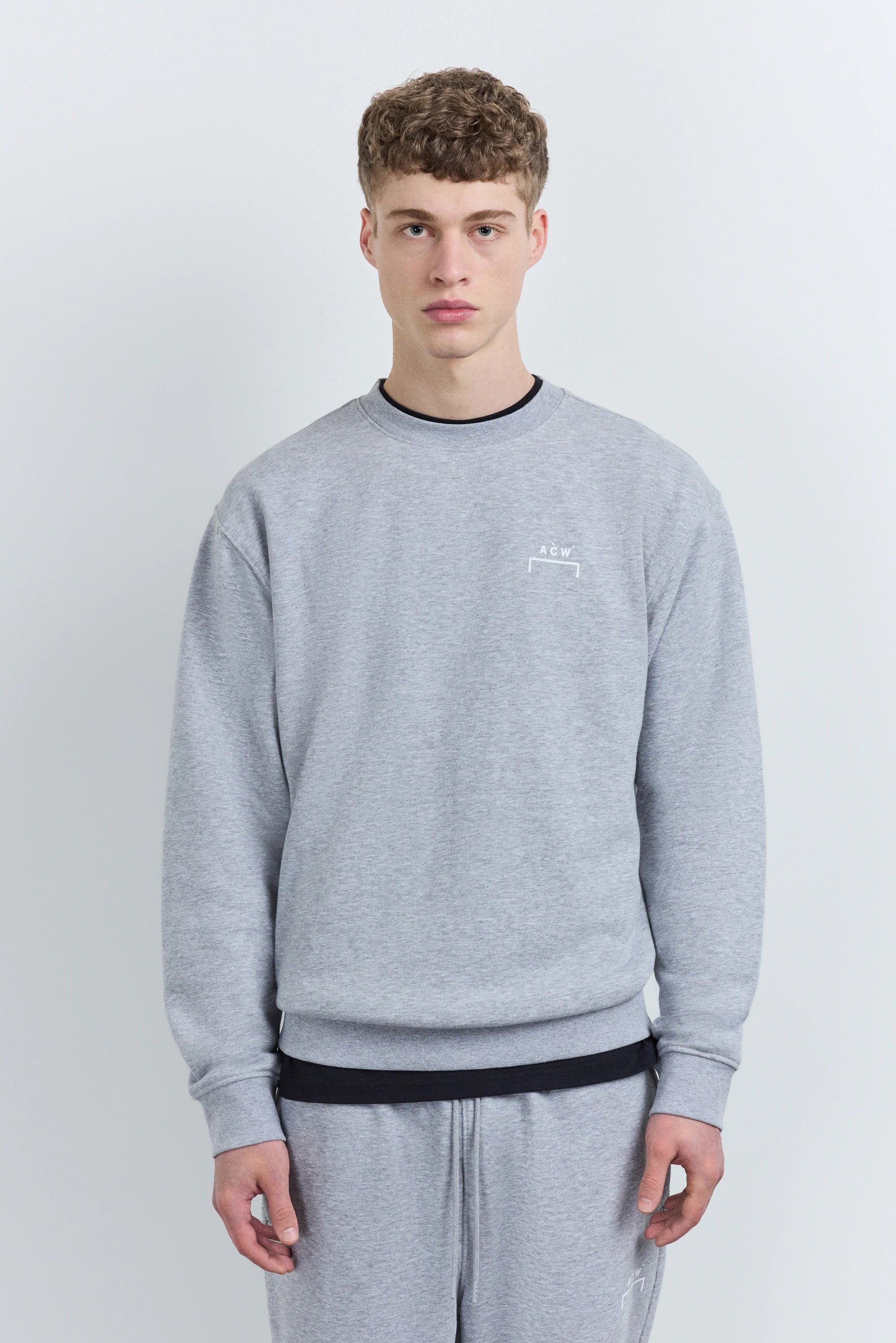 Burcham Logo Crew - Grey Marl