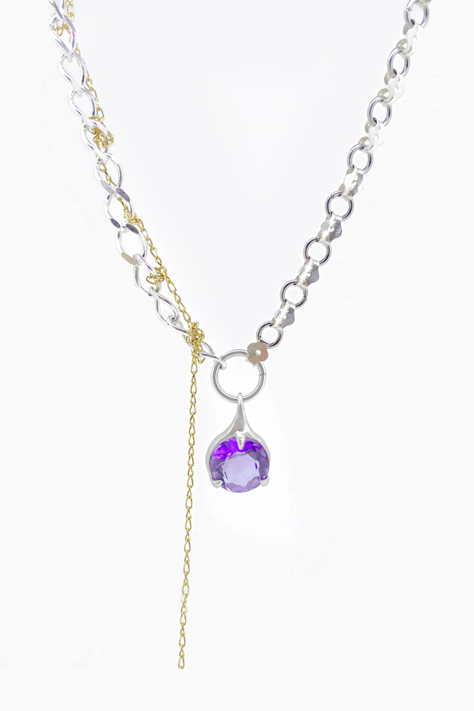 Butterfly Chain Necklace - Amethyst