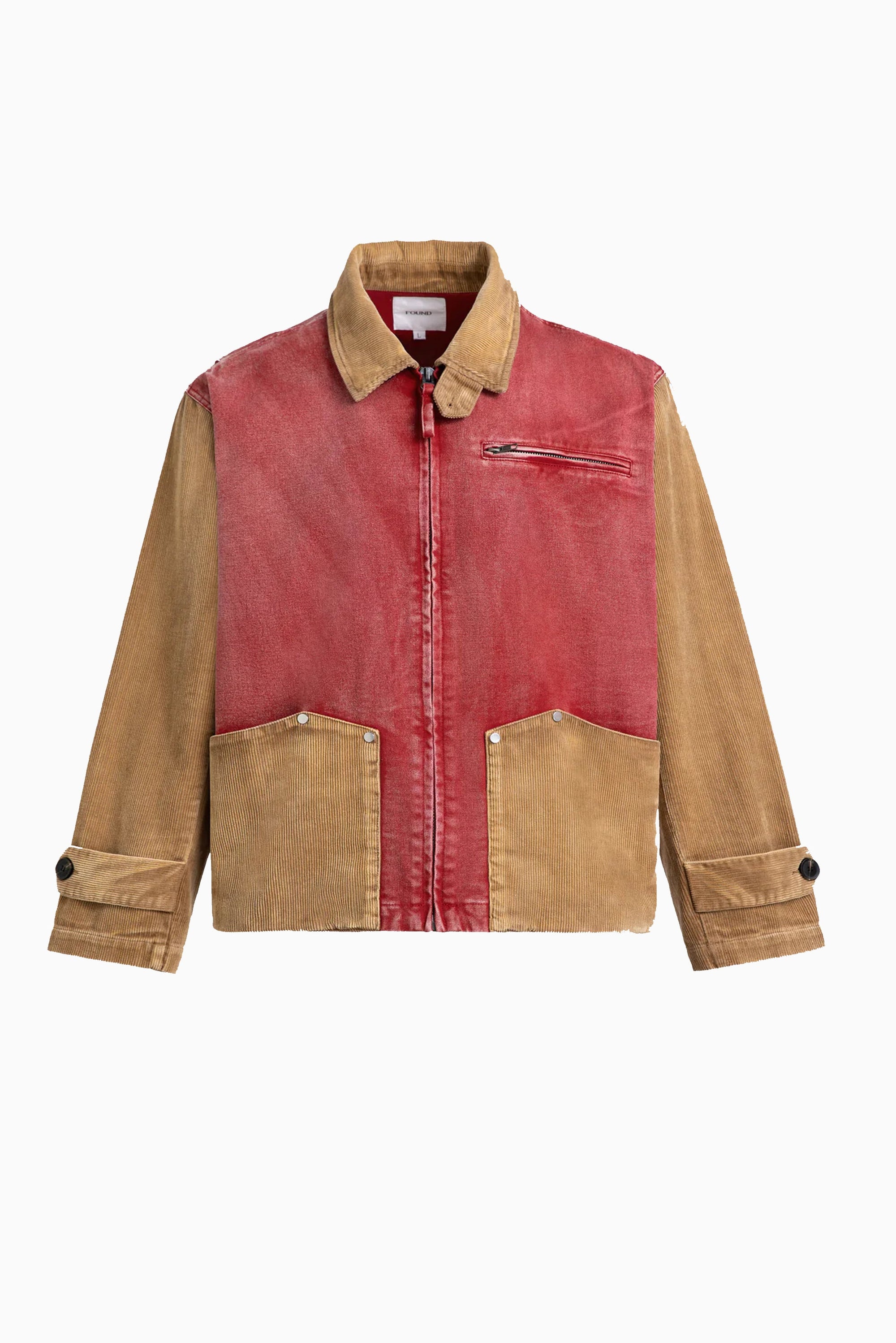 Canvas Corduroy Field Jacket - Red/Brown