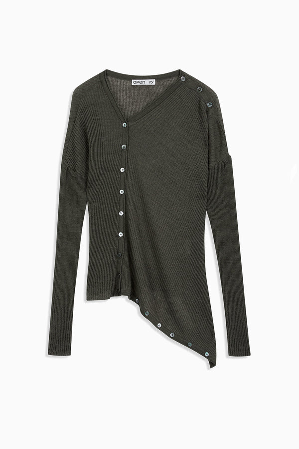 Convertible Drape Cardigan - Green