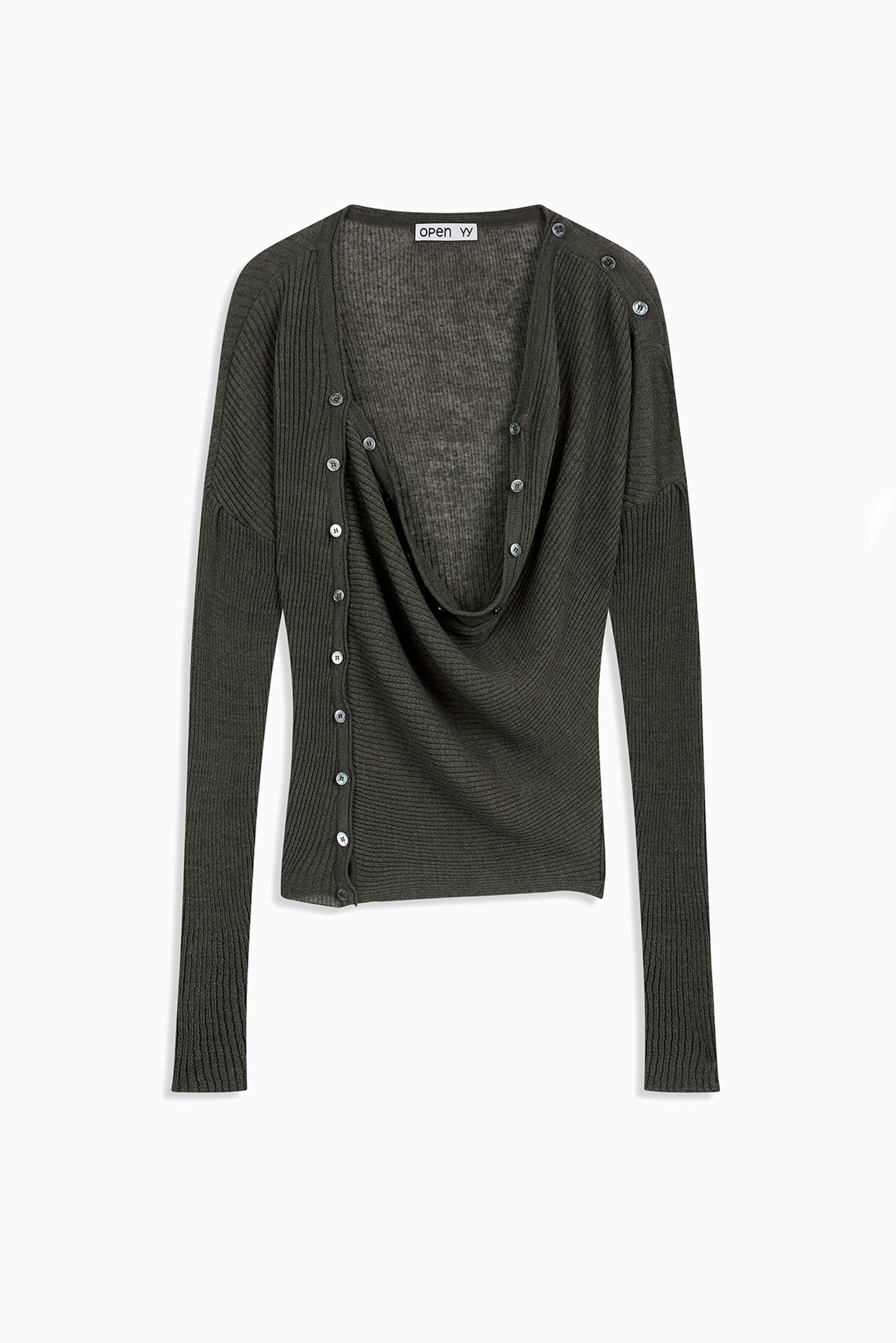 Convertible Drape Cardigan - Green