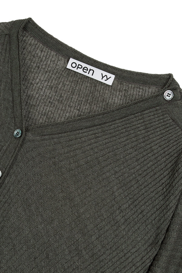 Convertible Drape Cardigan - Green