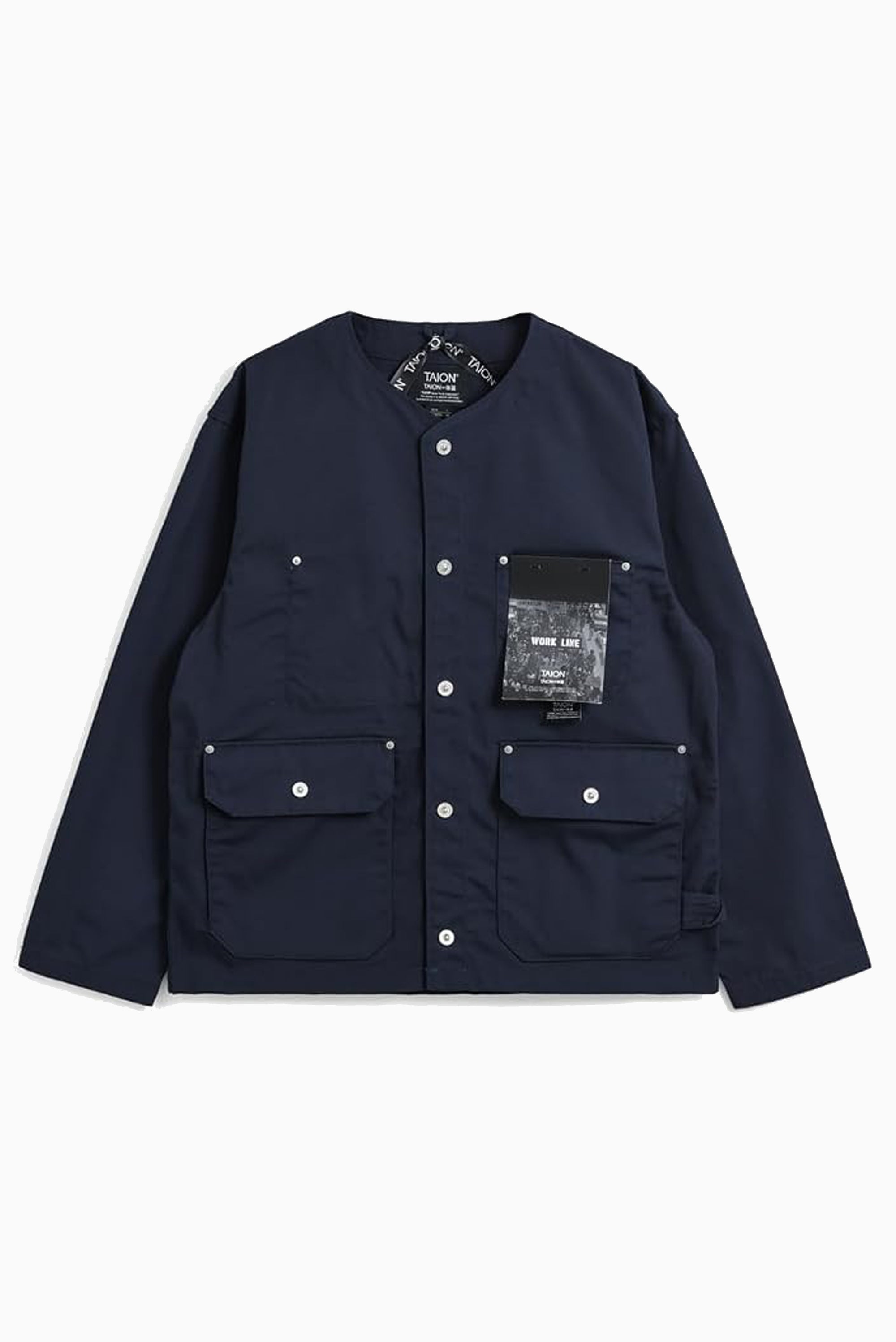 Non-Down Work Button Cardigan - Dark Navy