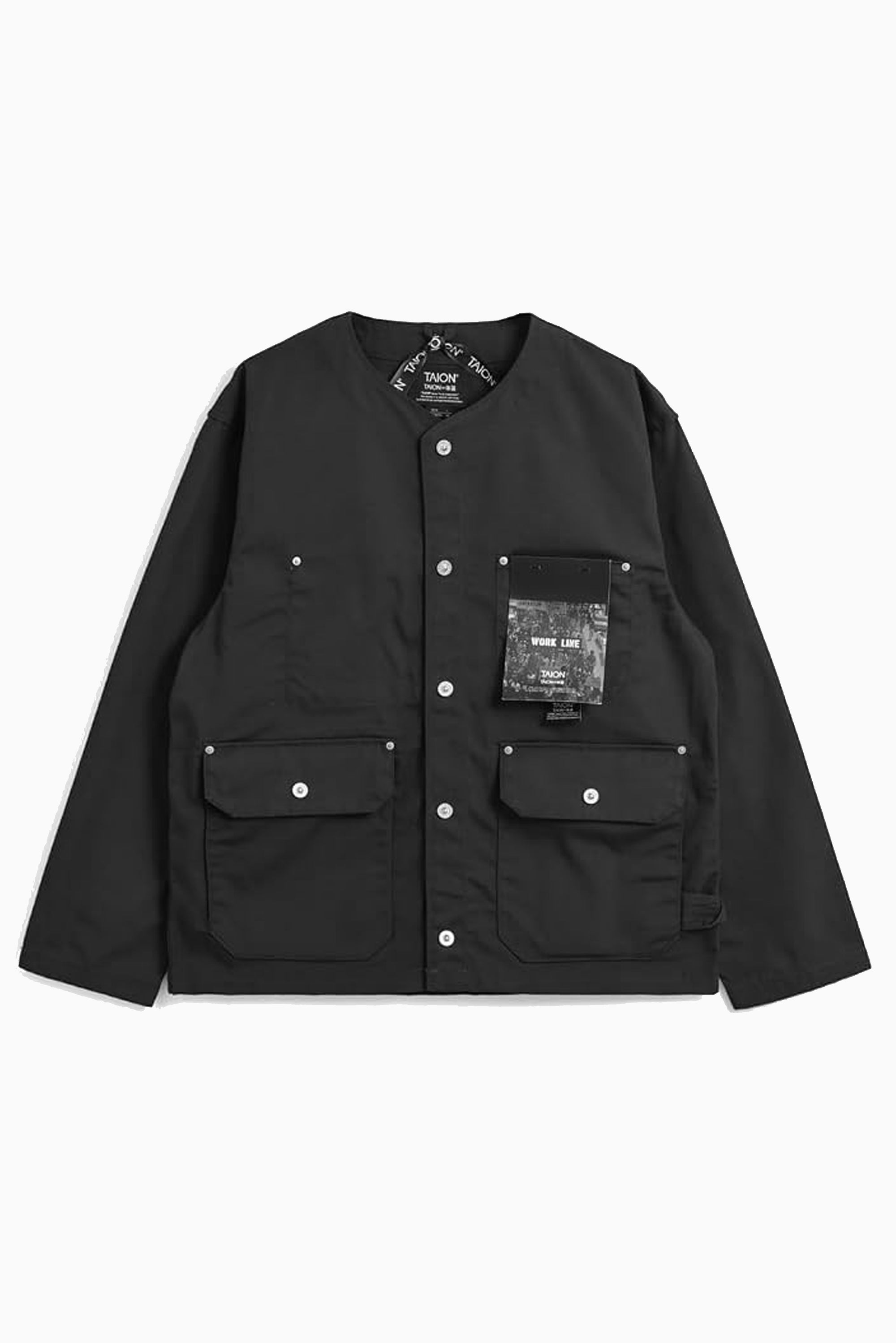 Non-Down Work Button Cardigan - Black