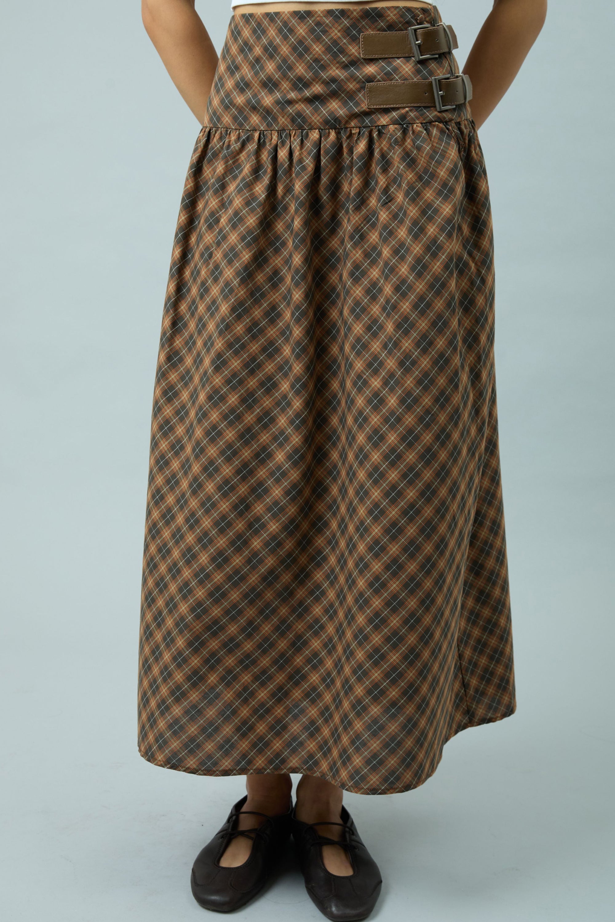 Check Buckle Skirt - Multi Check