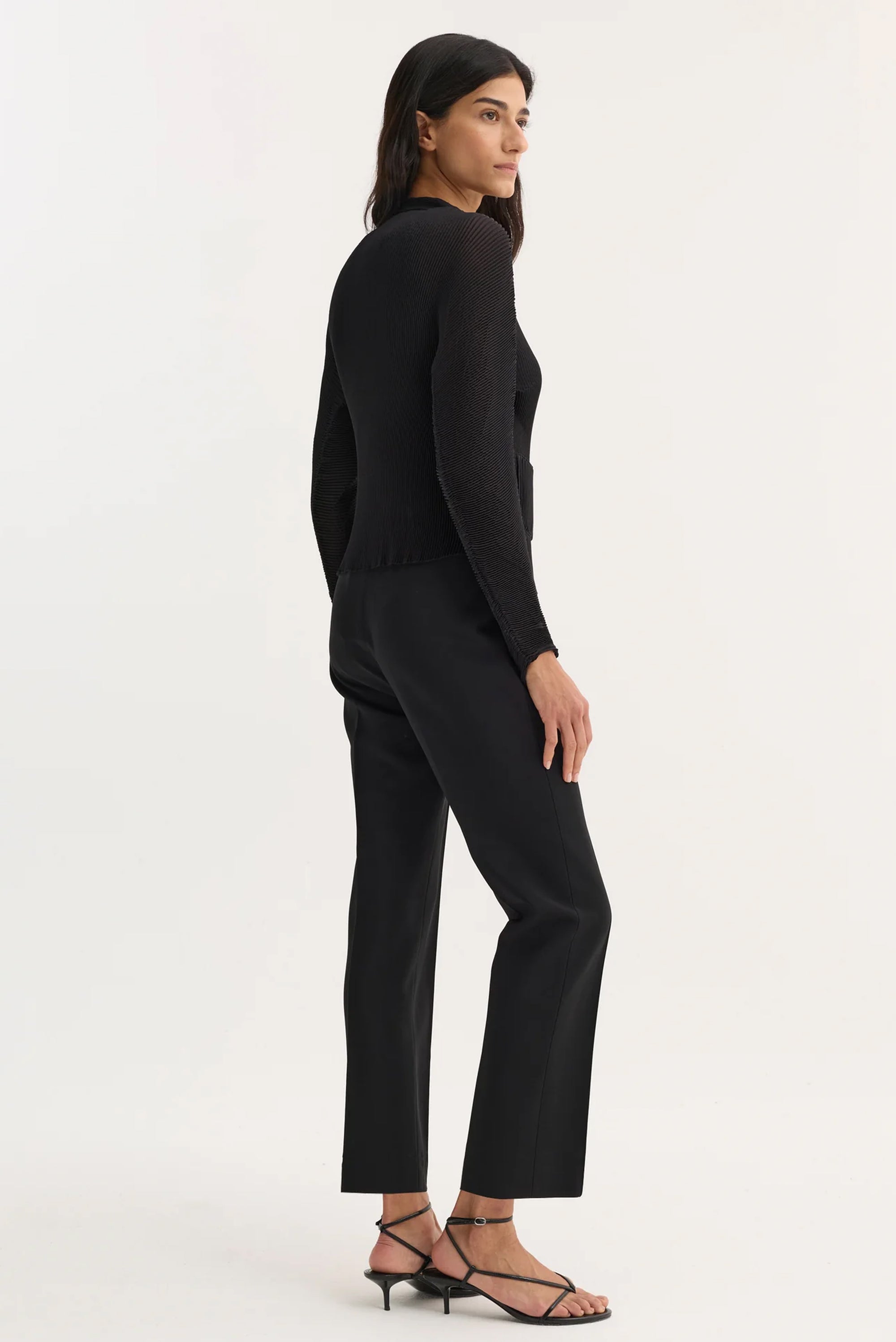 Cigarette Leg Trousers - Black
