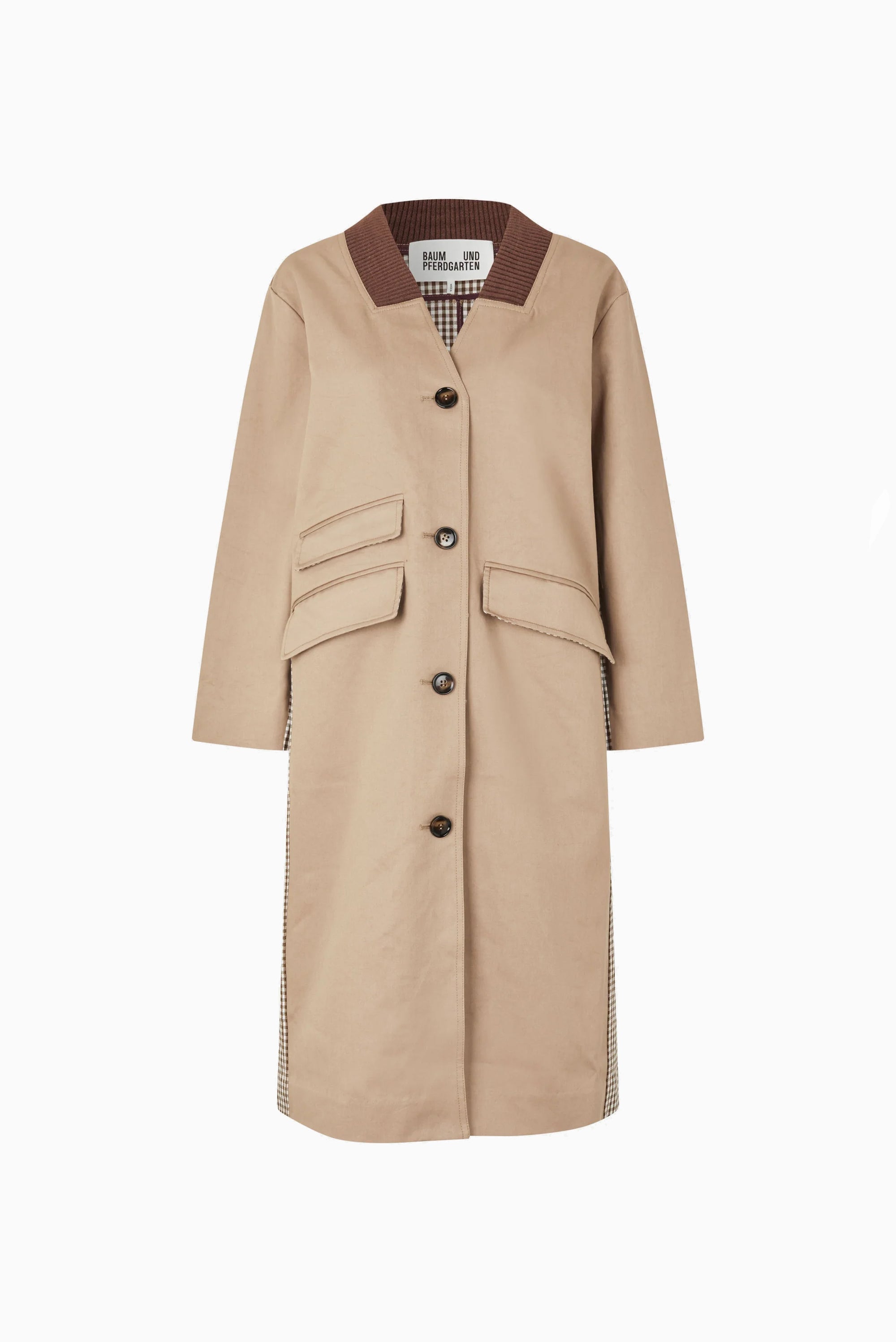 Dagny Coat - Portabella Camel Check