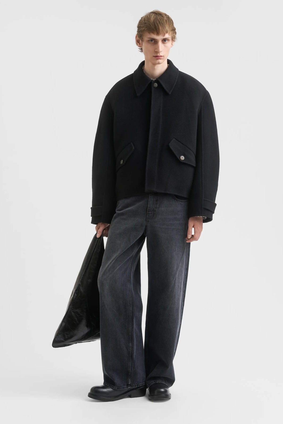 Relaxed Wool Jacket - Black