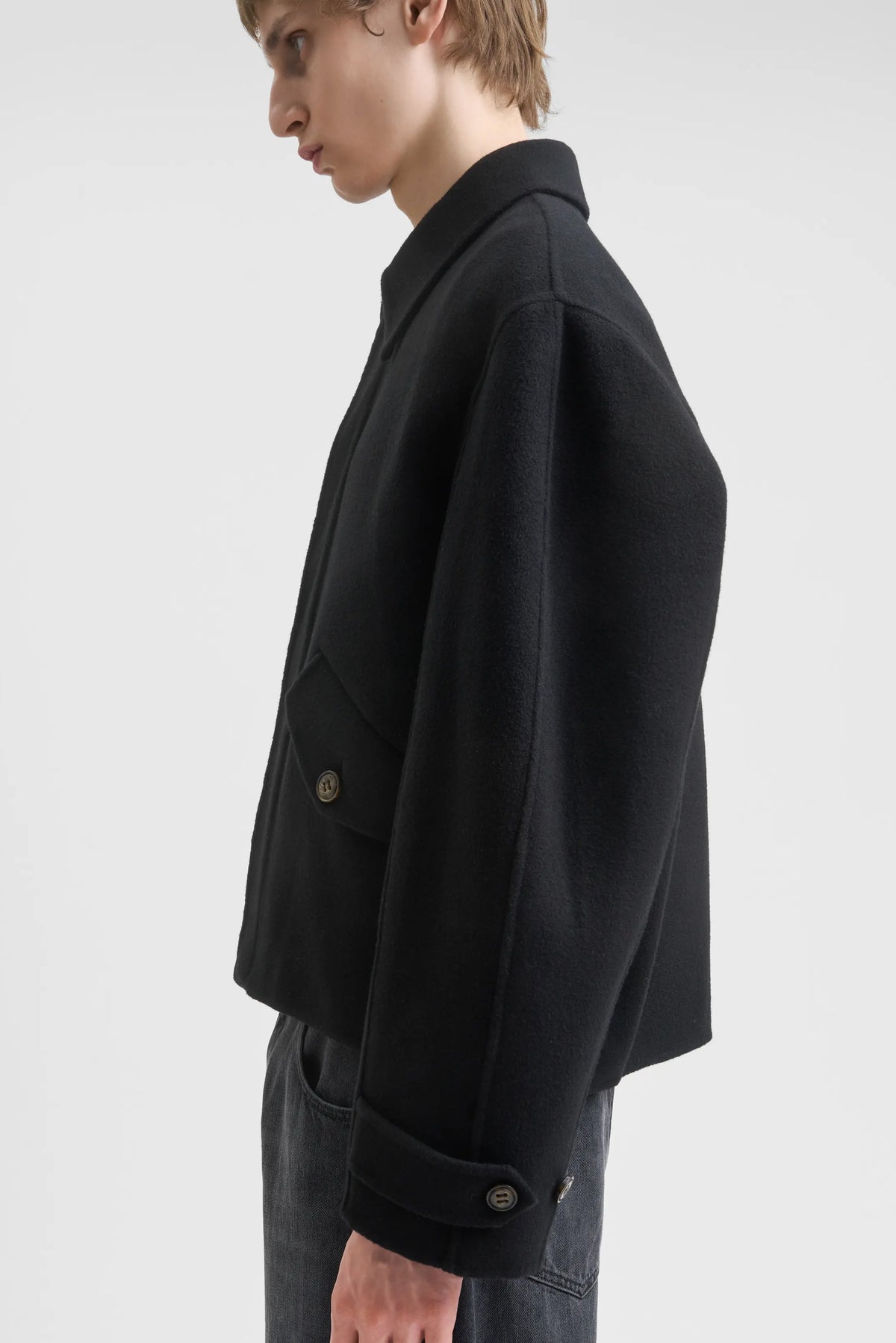 Relaxed Wool Jacket - Black