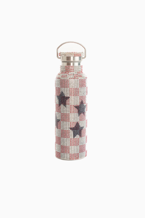 COLLINA STRADA Rhinestone Water Bottle - Pink