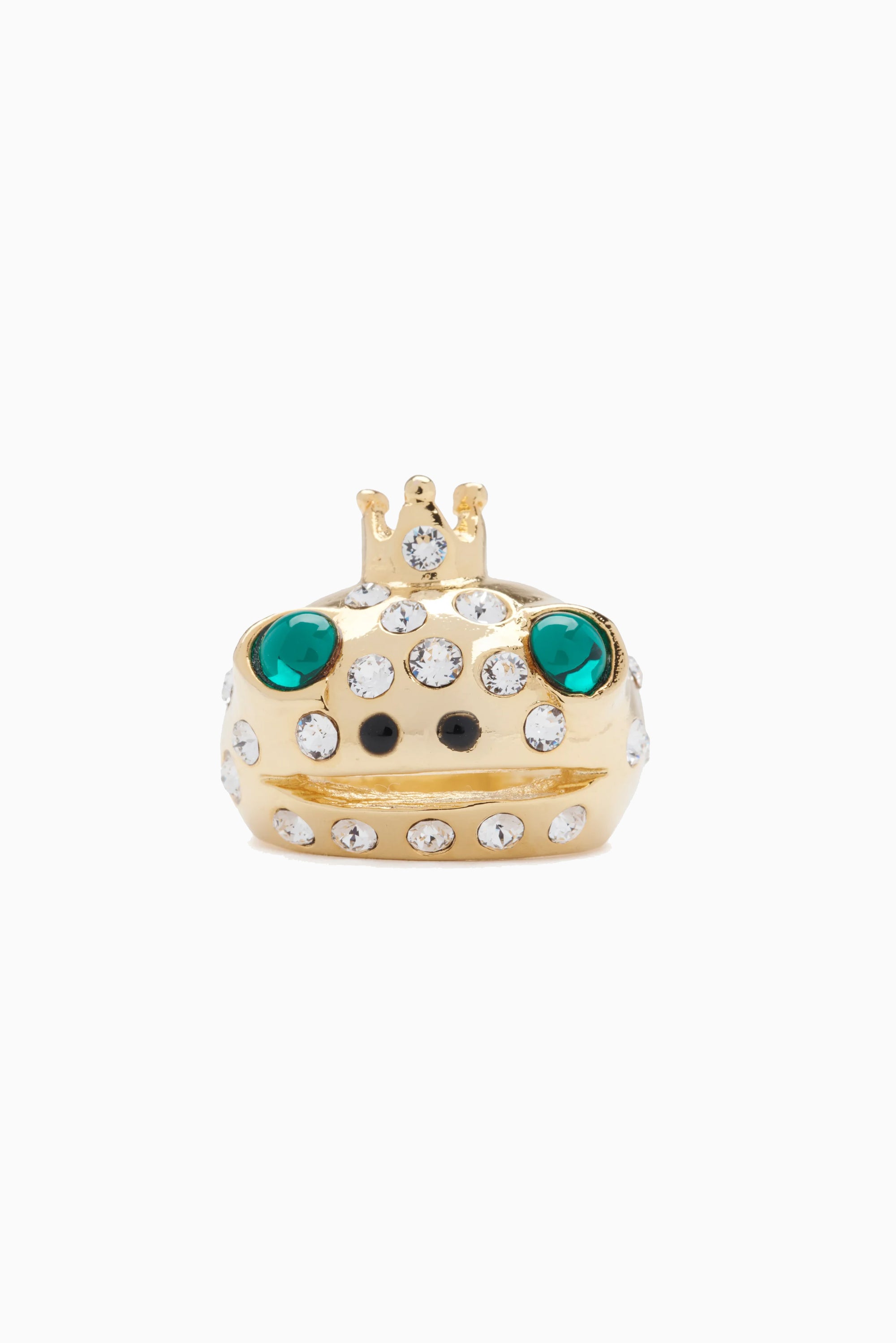 COLLINA STRADA Frog Prince Ring - Emerald Gold Freckles