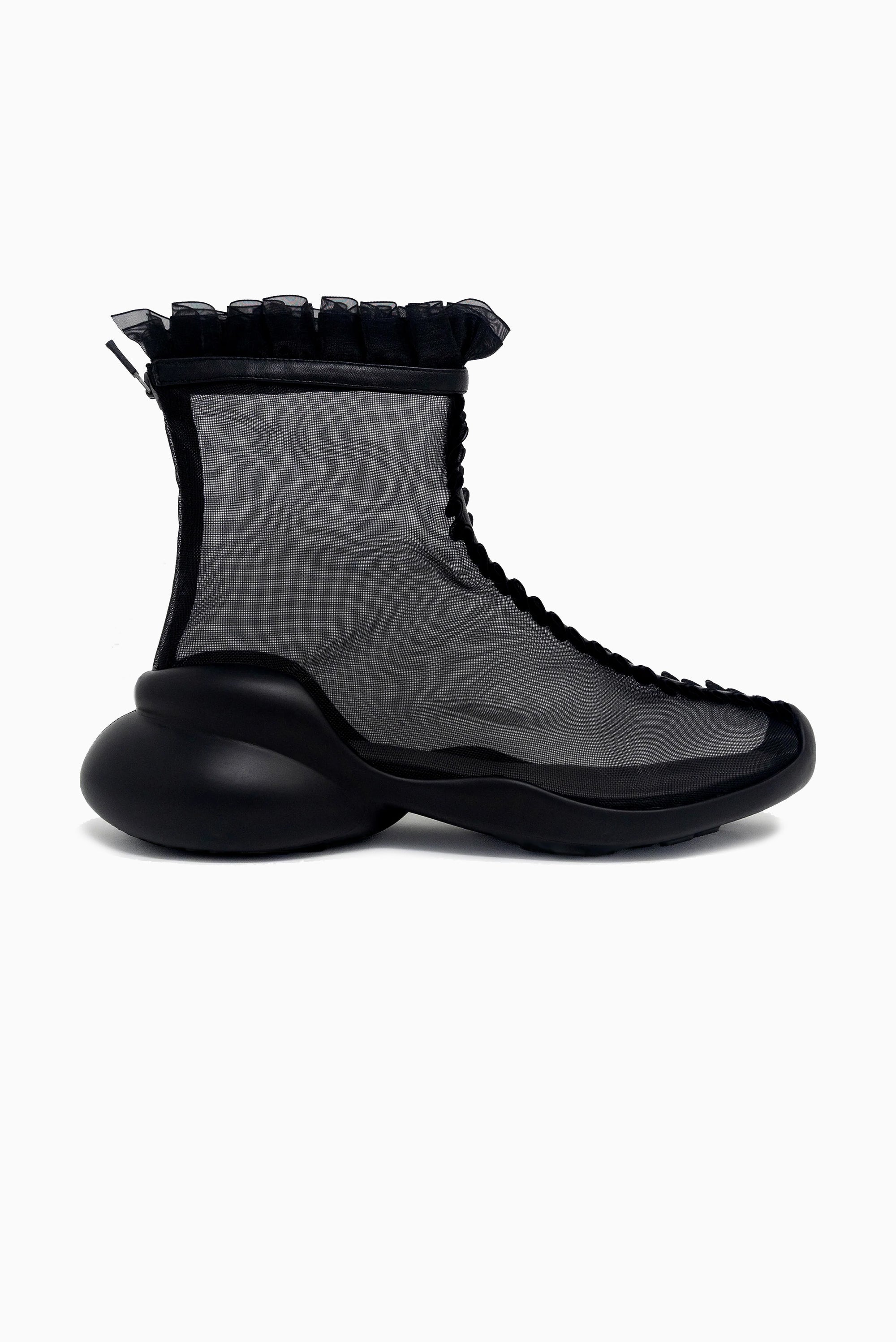 COLLINA STRADA Ruffle Boots - Black