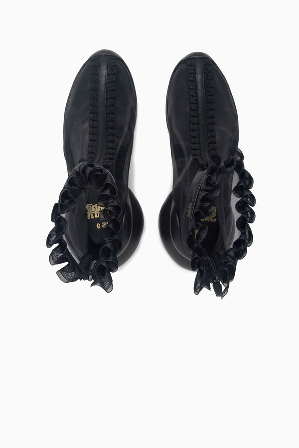 COLLINA STRADA Ruffle Boots - Black