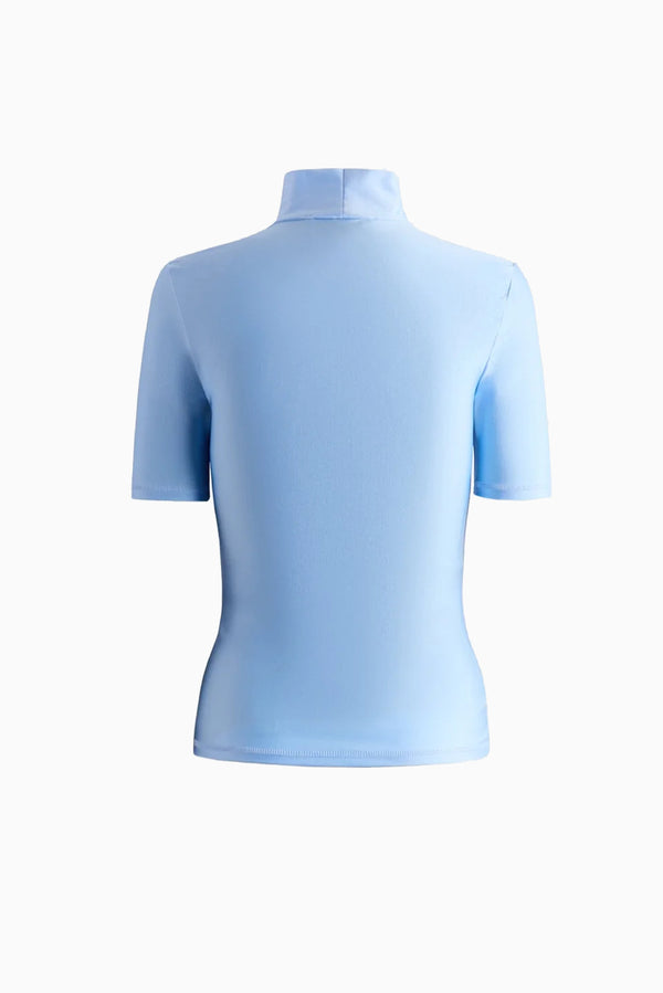 COPERNI High Neck Fitted Top - Blue