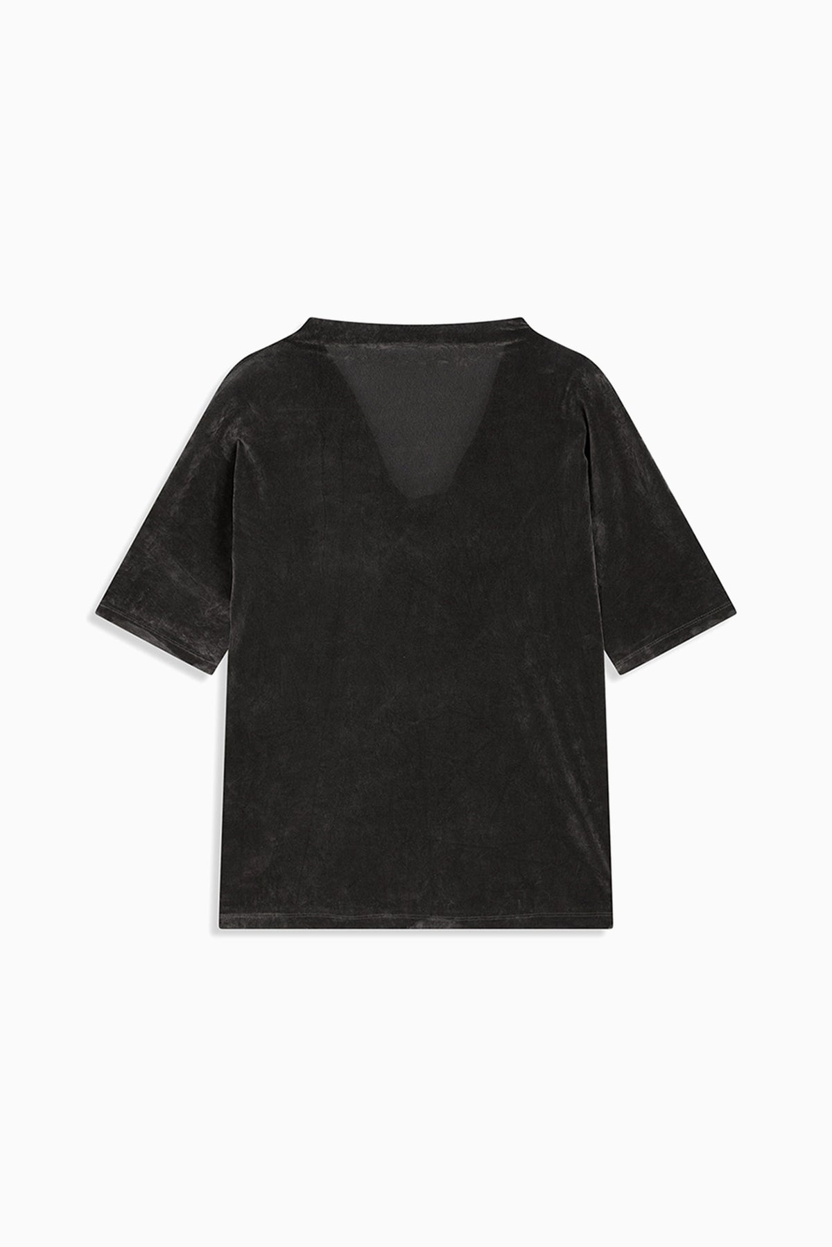 Velvet Cowl Neck Tee - Black