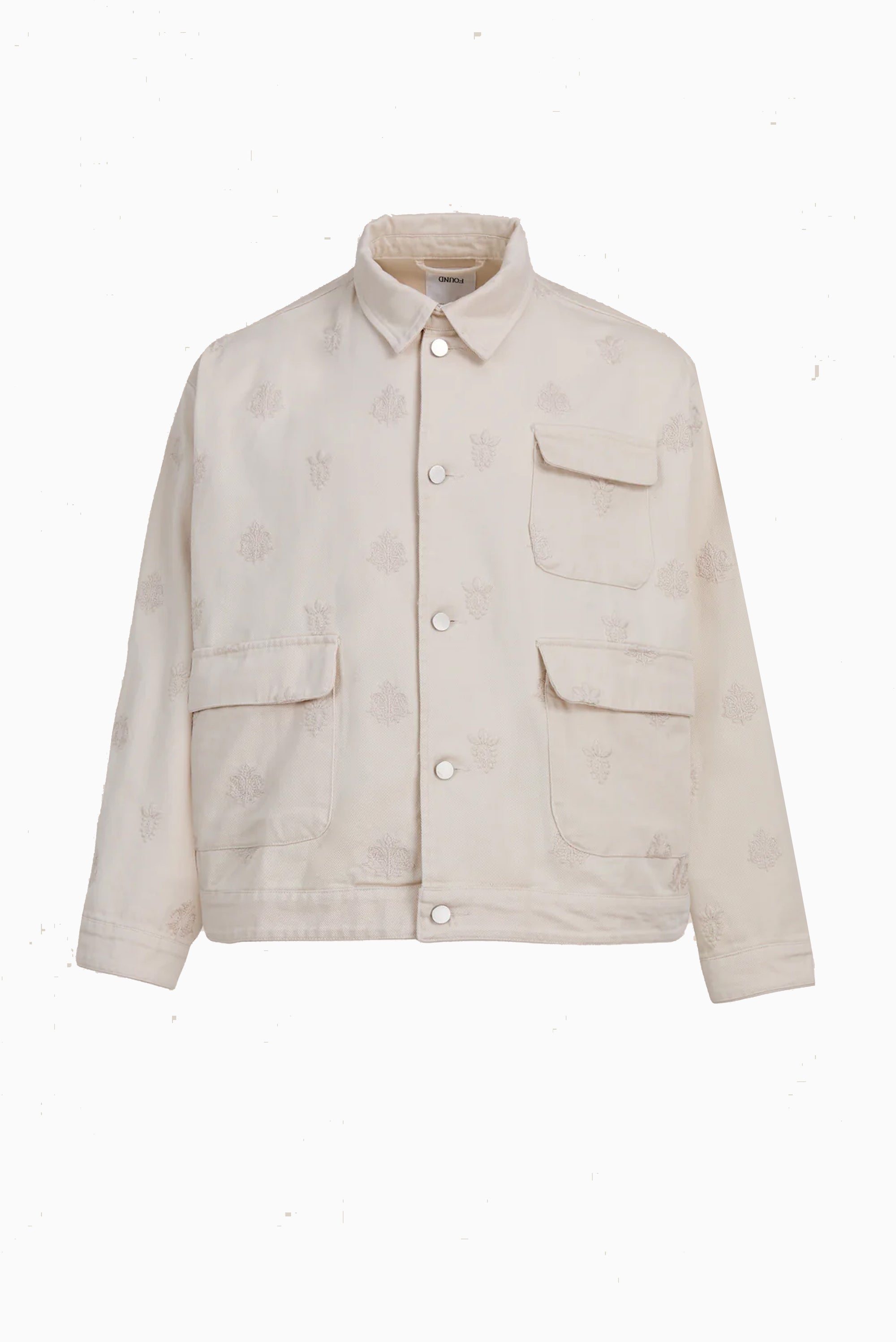 Embroidered Motif Jacket - Dirty White