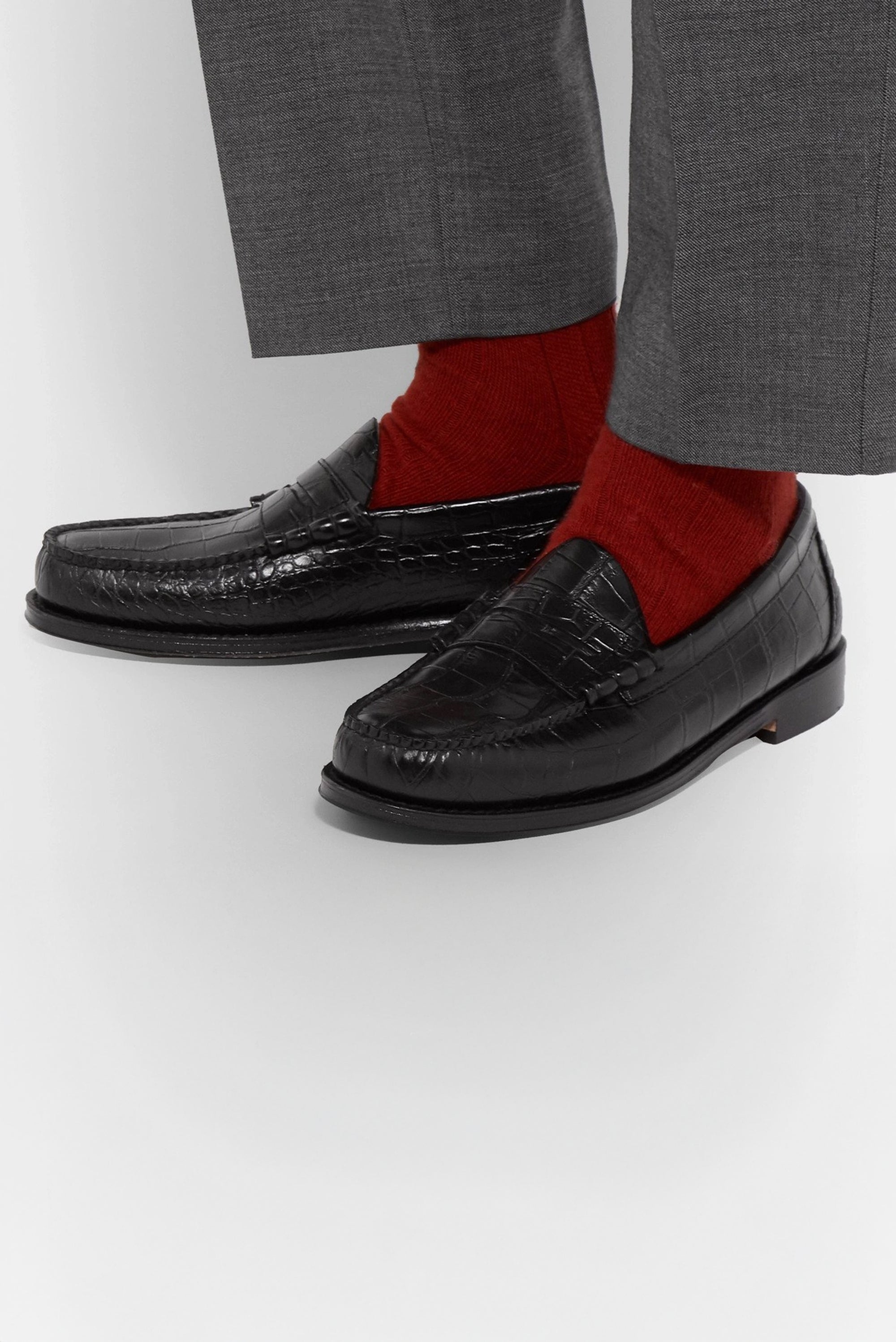 Weejun Heritage Larson Exotic - Crocodile Black Leather