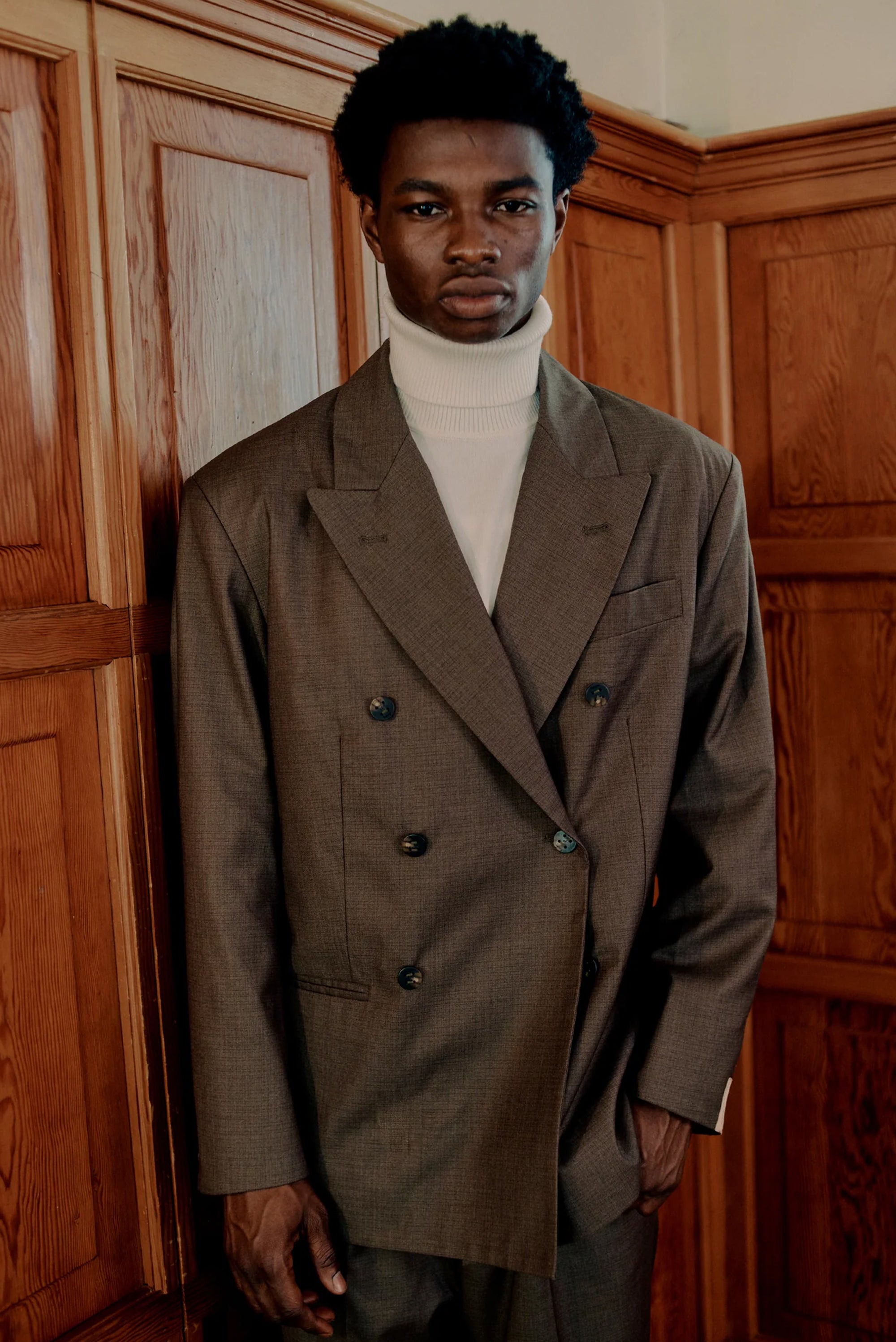 Double Breasted Cloth Jacket - Espresso