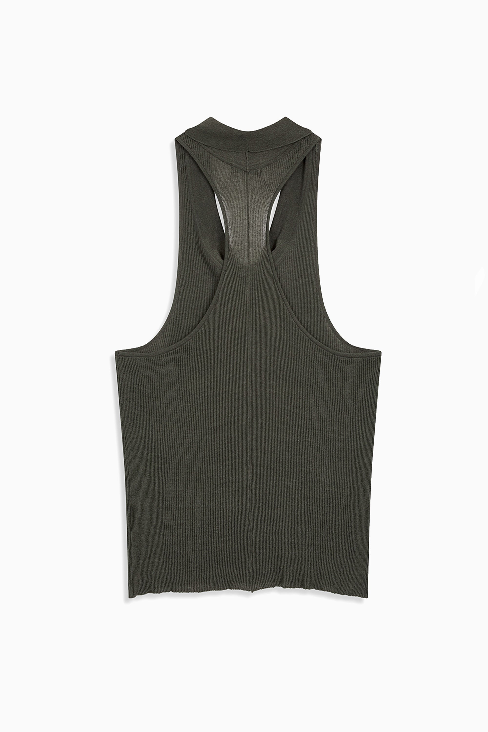 Cowl Ribbed Dress - Green