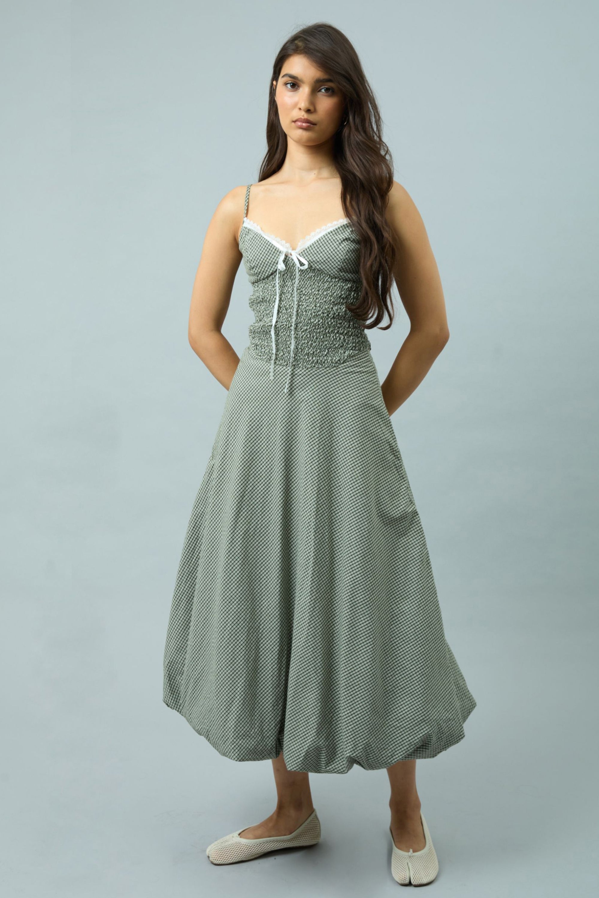 Gingham Balloon Cami Dress - Multi Check