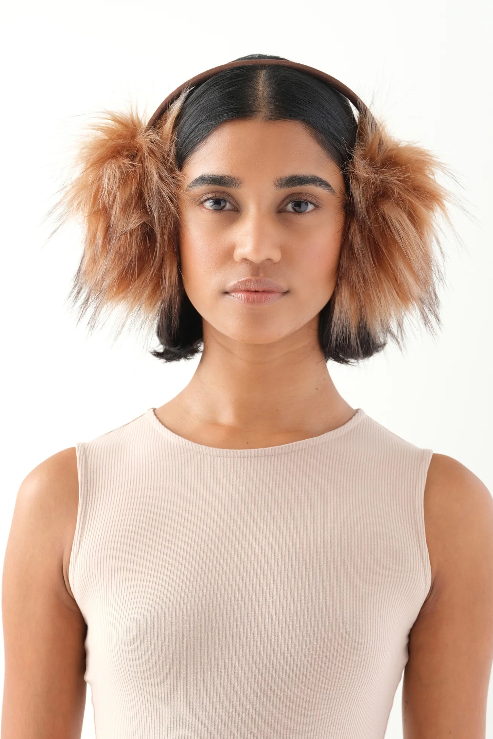 All Ears Earmuffs - Brown Raccoon Composition