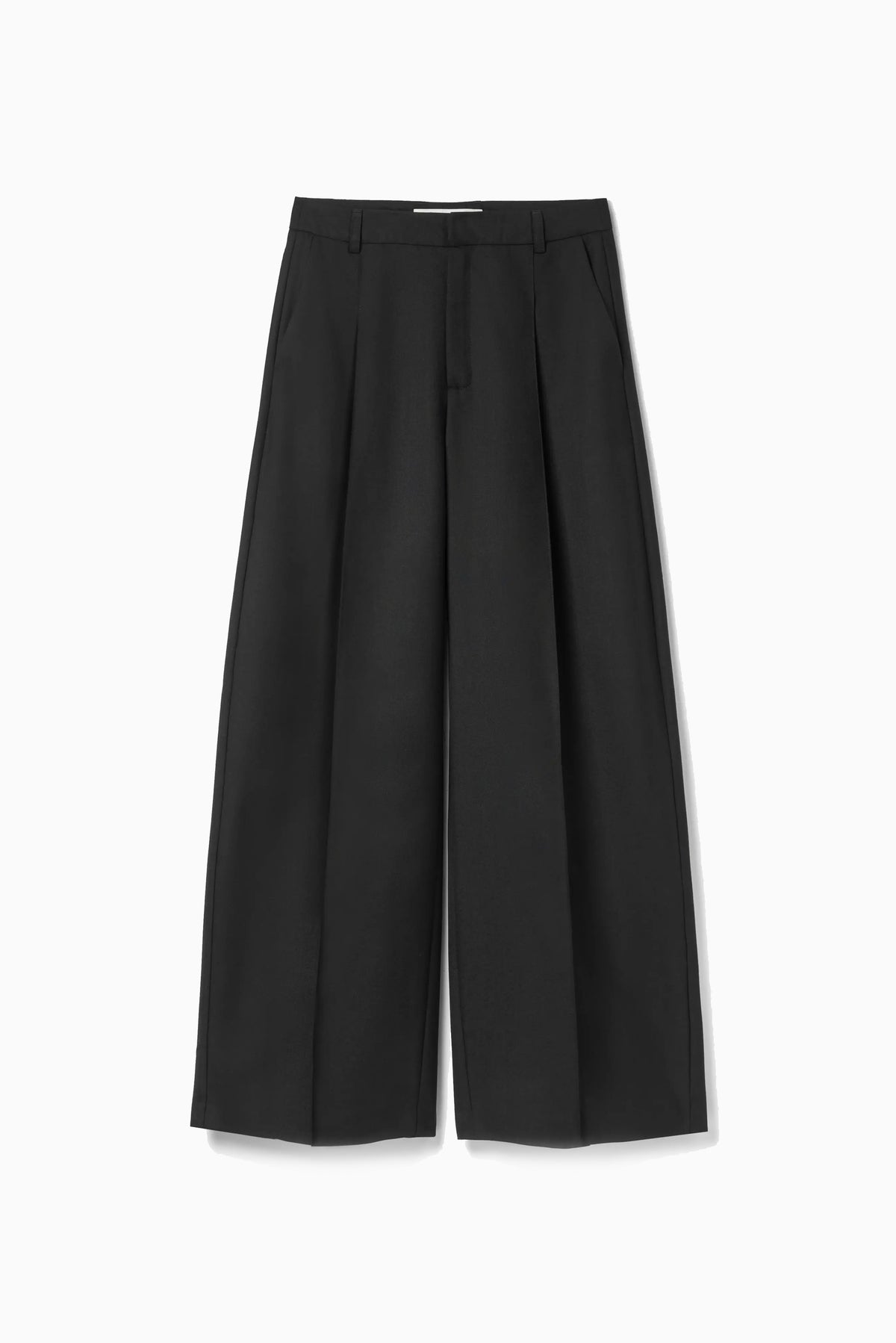 Pleated Wide Trouser - Fine Black