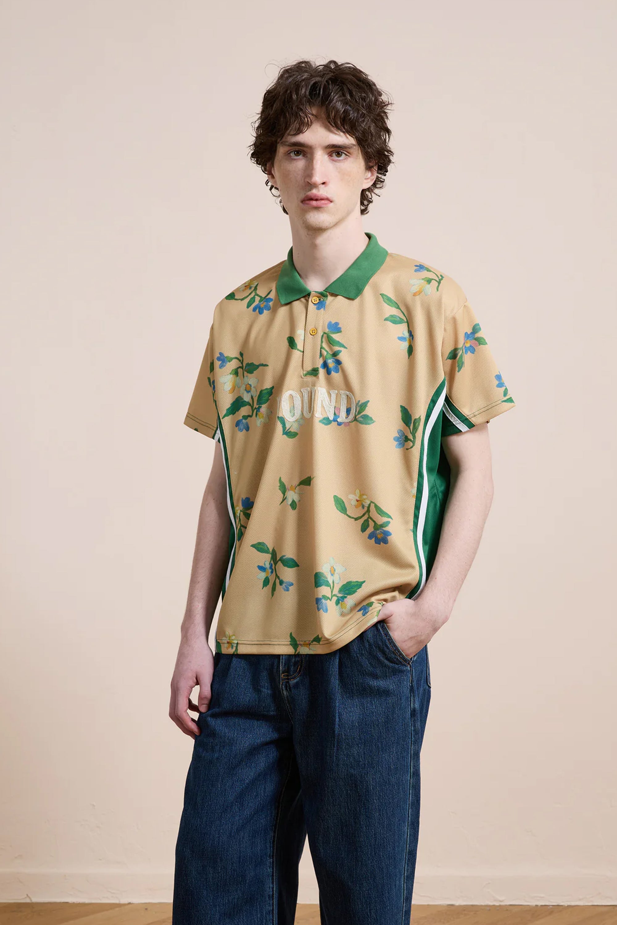 Floral Polo Jersey - Rose/Maroon