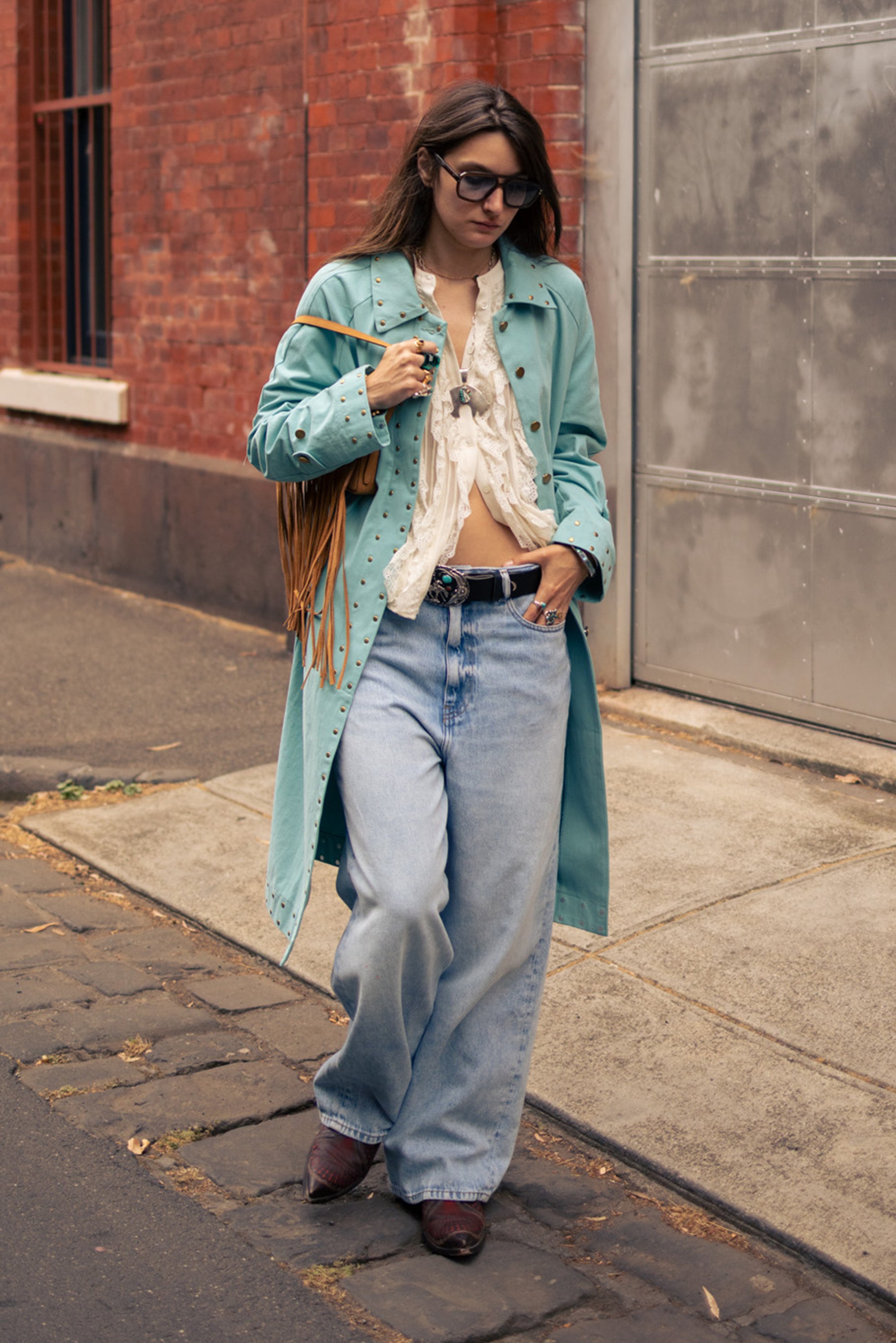 Frankie Coat - Washed Turquoise