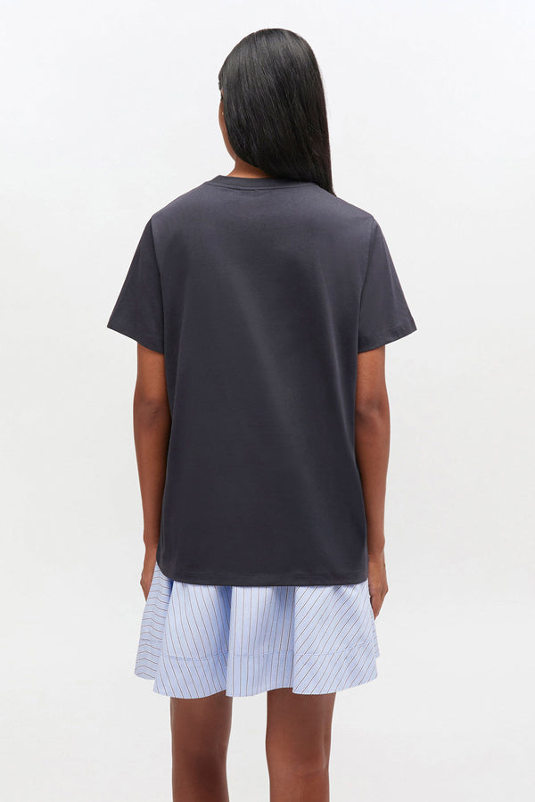 GANNI Basic Cotton Jersey Neon Puppy T.Shirt - Phantom