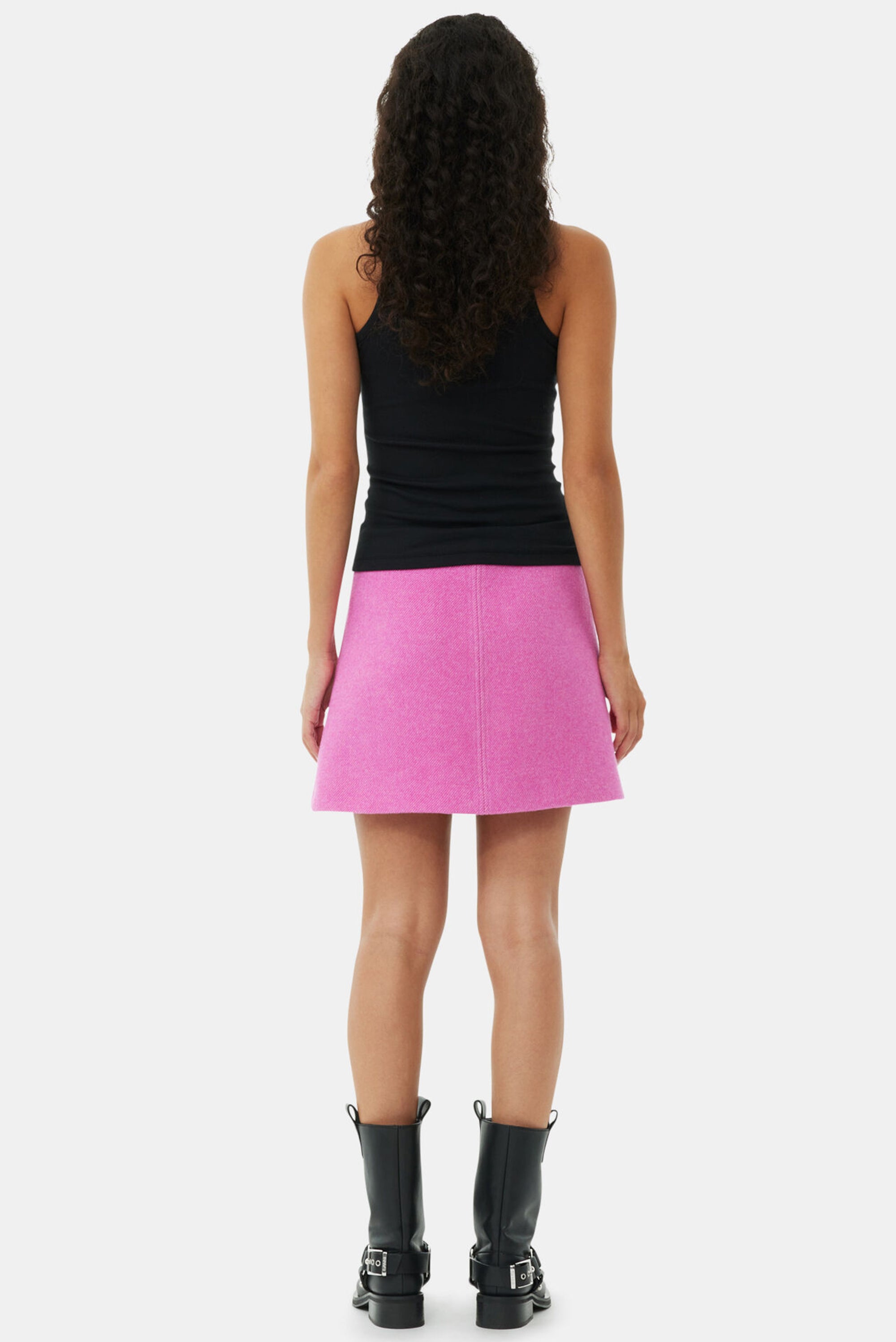 GANNI Soft Cotton Rib Tank Top - Black
