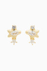 Cubic Zirconia Earrings - Gold Clear