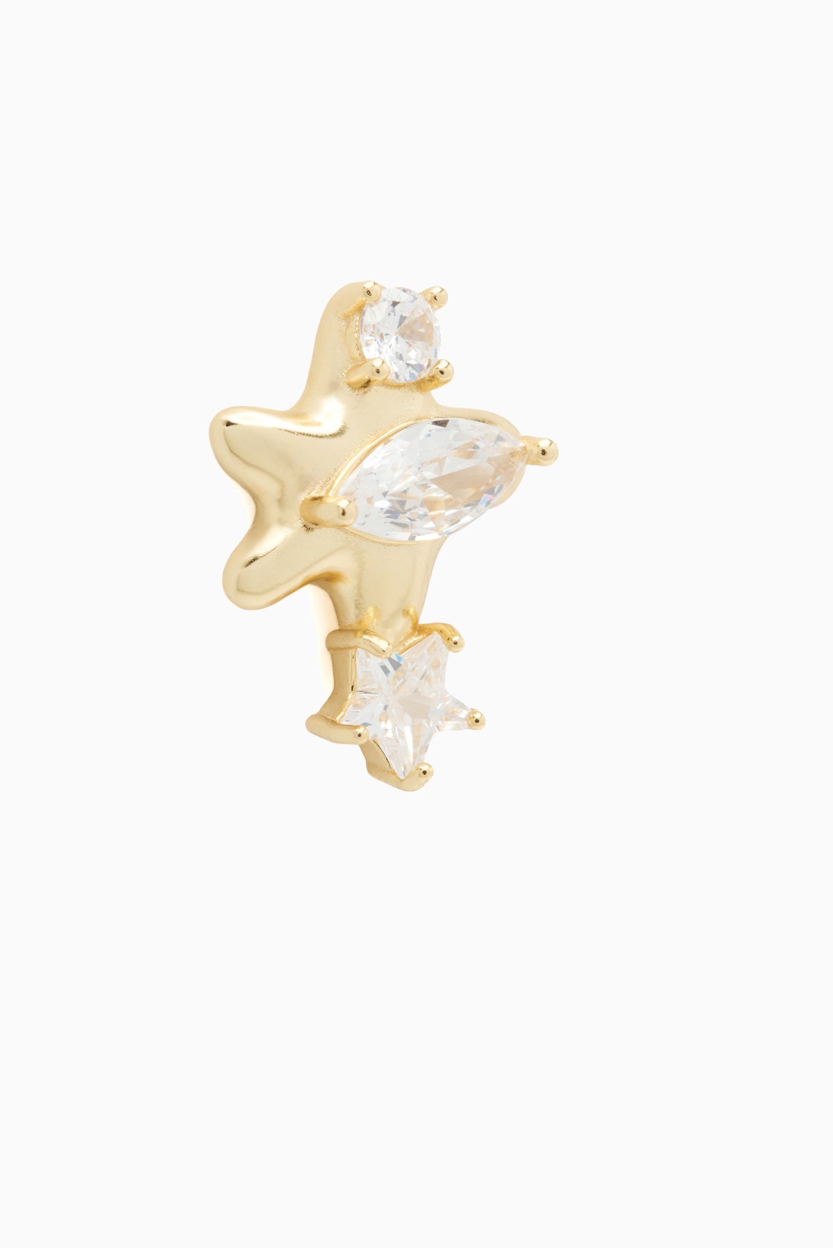 Cubic Zirconia Earrings - Gold Clear