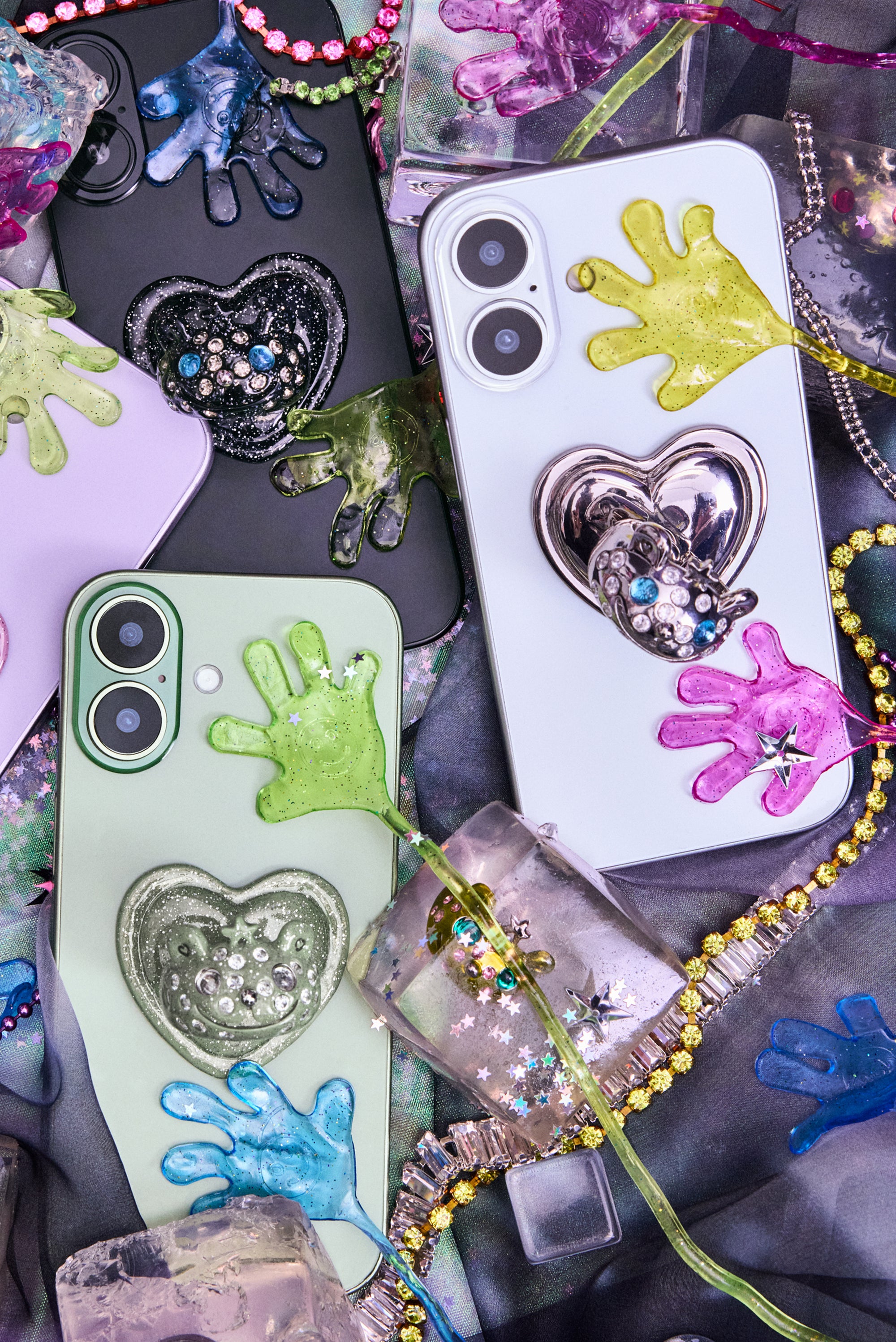Collina Strada x Stand Oil Princess Bear Grip Ring - Glitter Green