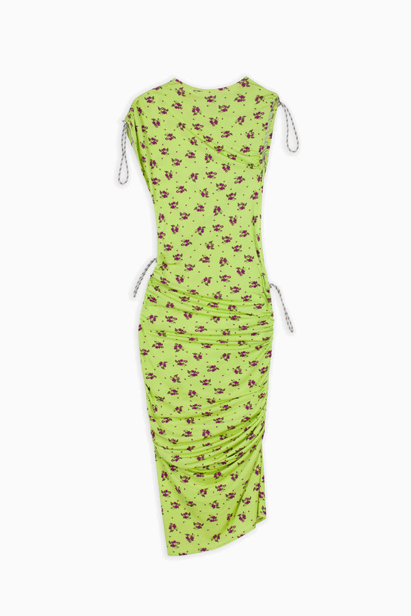 Printed Adjustable Dress - Green Print