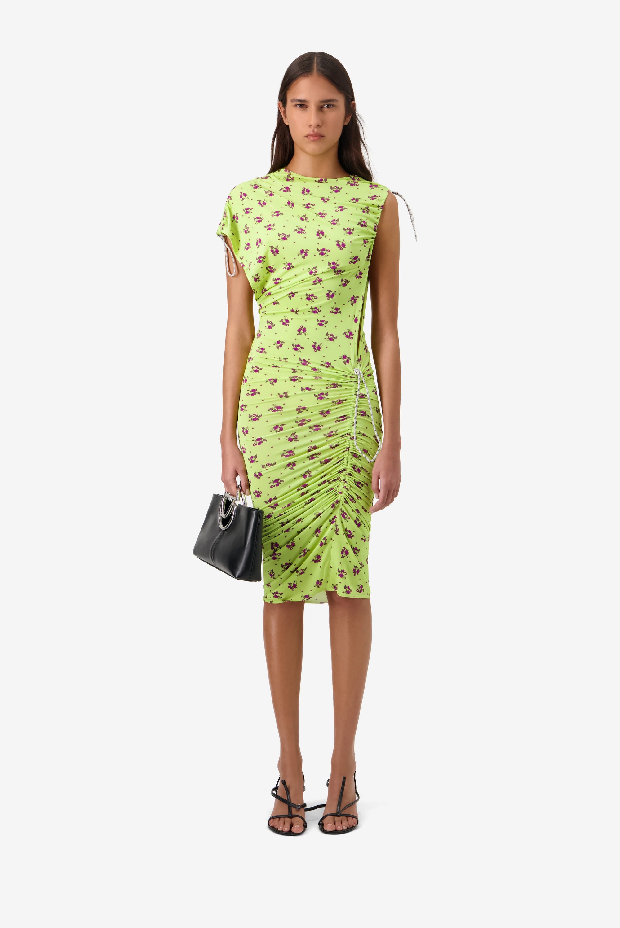 Printed Adjustable Dress - Green Print