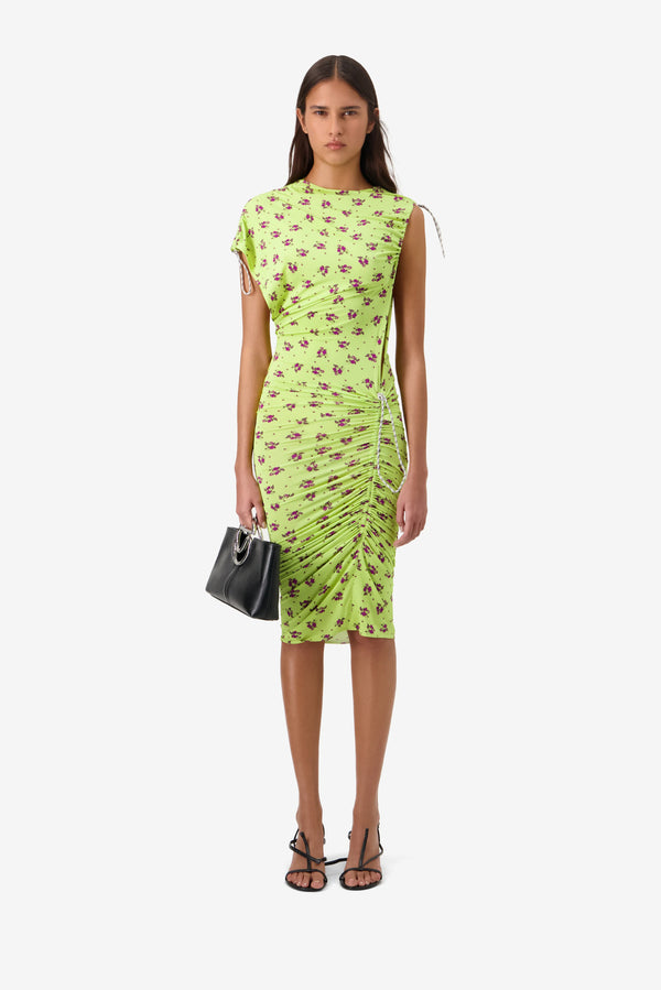 Printed Adjustable Dress - Green Print