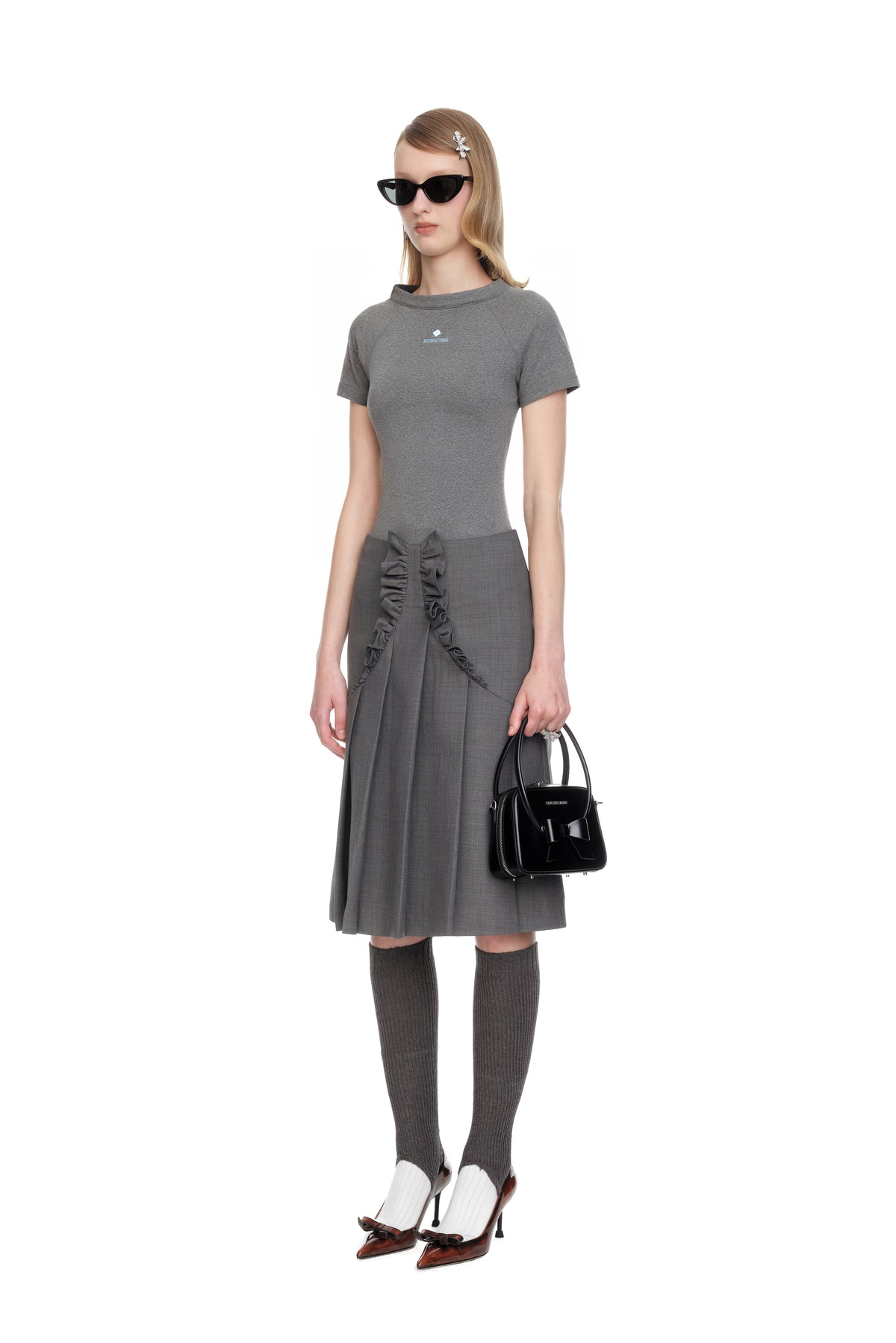 Short Sleeve Bodysuit - Grey