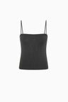 Organic Cotton Square Neck Cami - Charcoal Melange