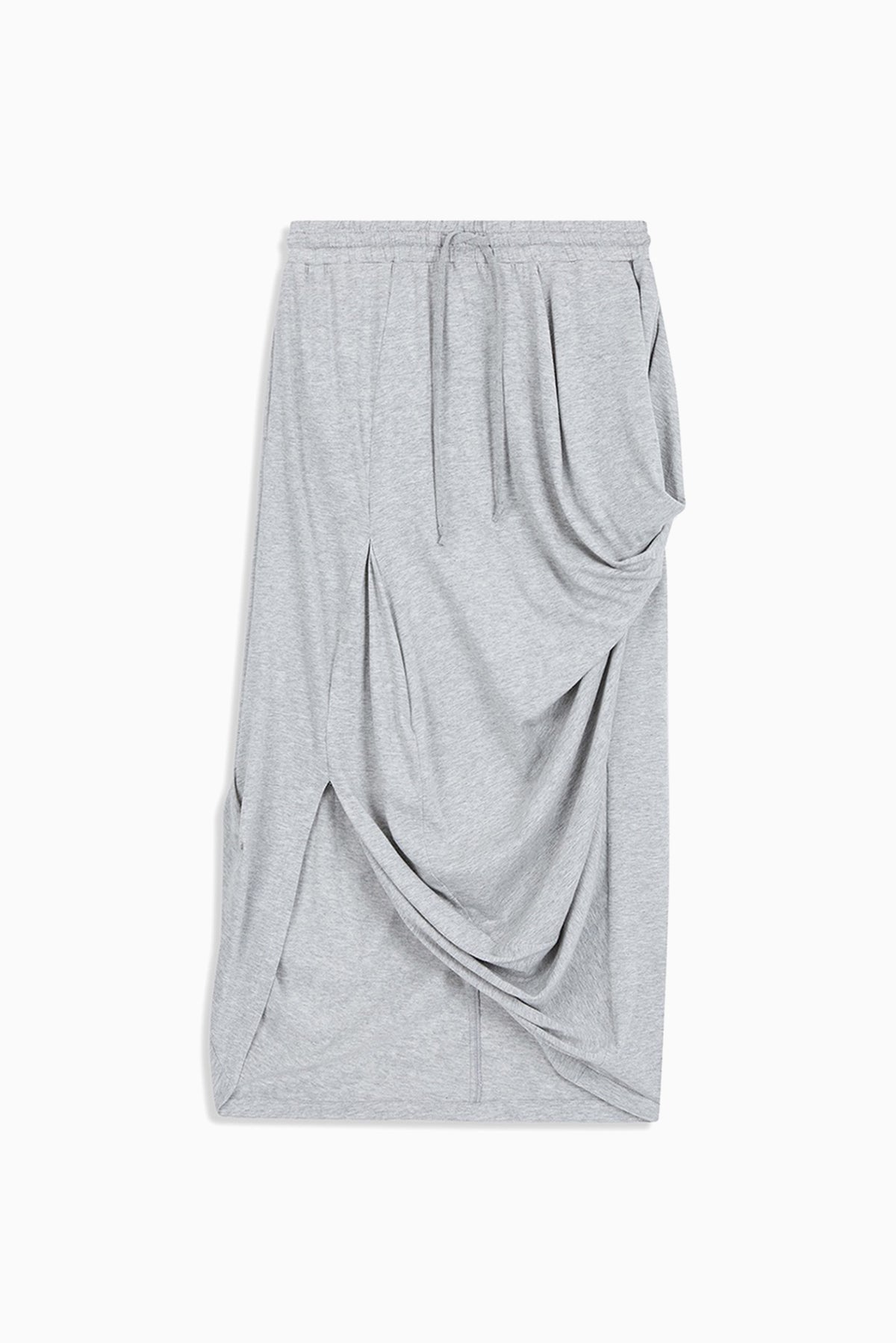 Draped Cotton Skirt - Grey