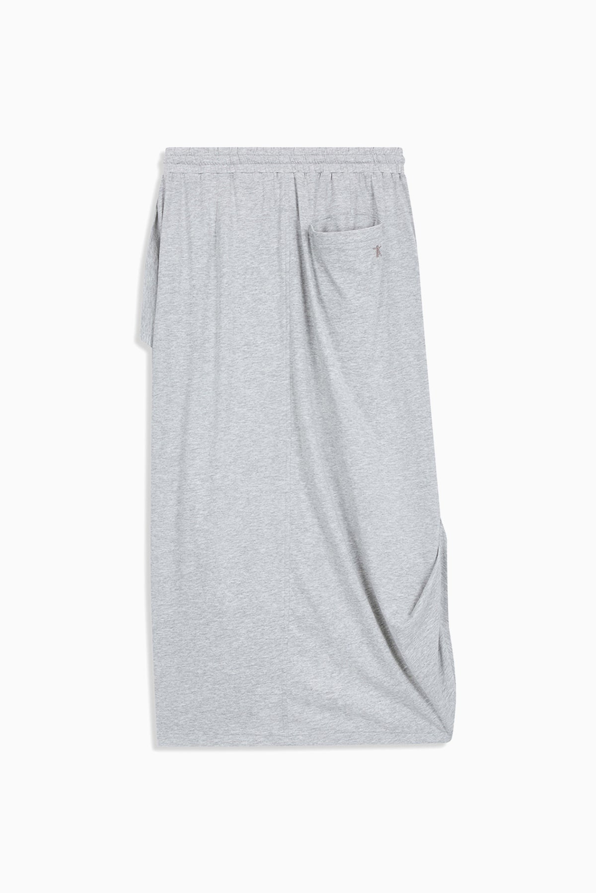 Draped Cotton Skirt - Grey
