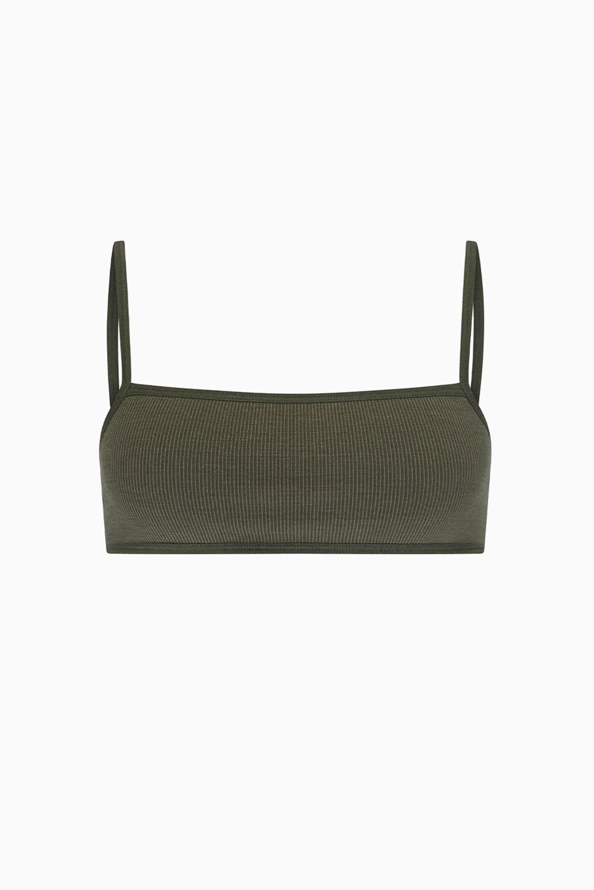 Strap Back Wool Bralet - Grove