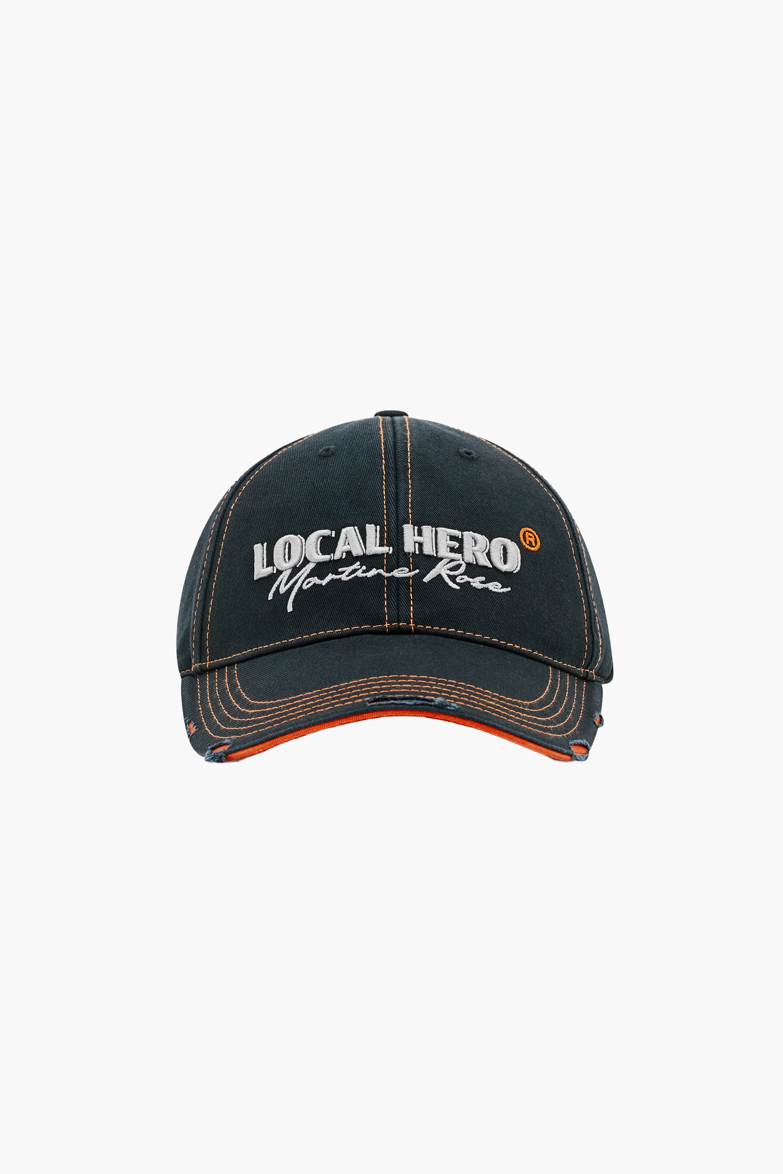 MARTINE ROSE Roll Back Cap - Black Orange
