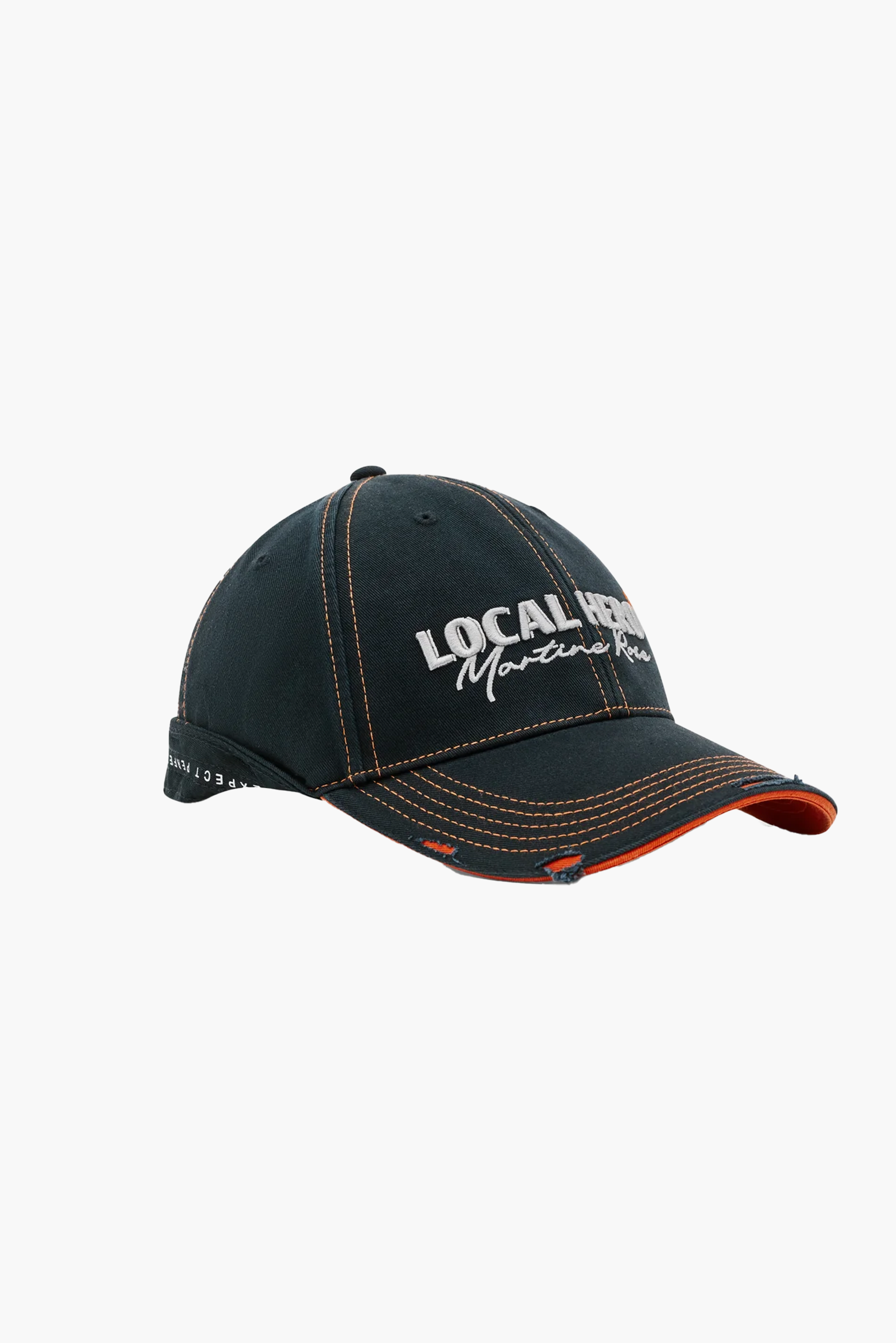 MARTINE ROSE Roll Back Cap - Black Orange
