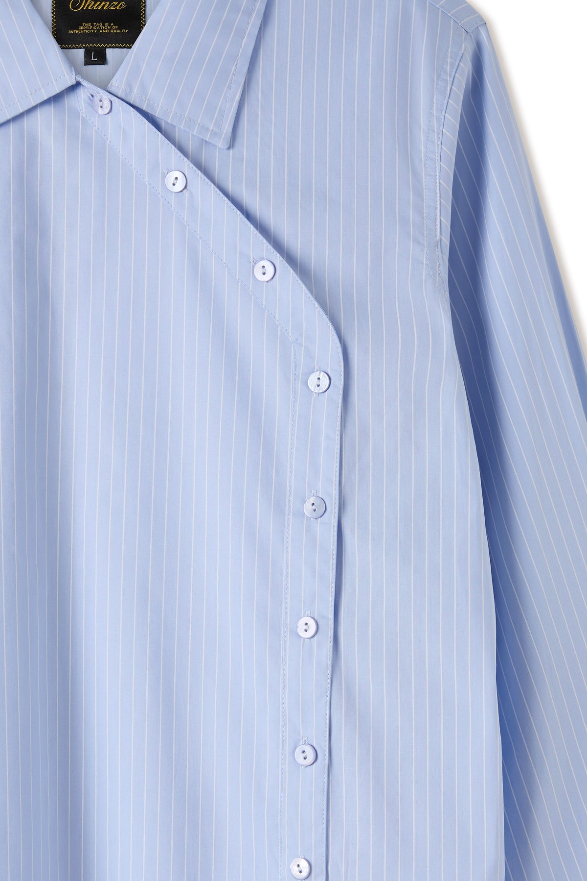 Hattori Blue Pinstripe Button Up Shirt - Blue