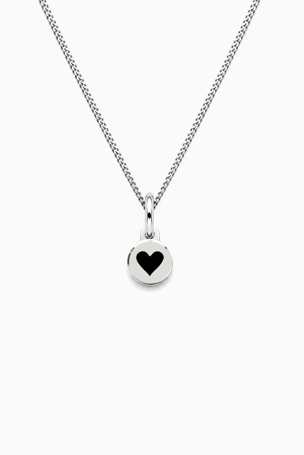 WHITE HEART Necklace - Silver