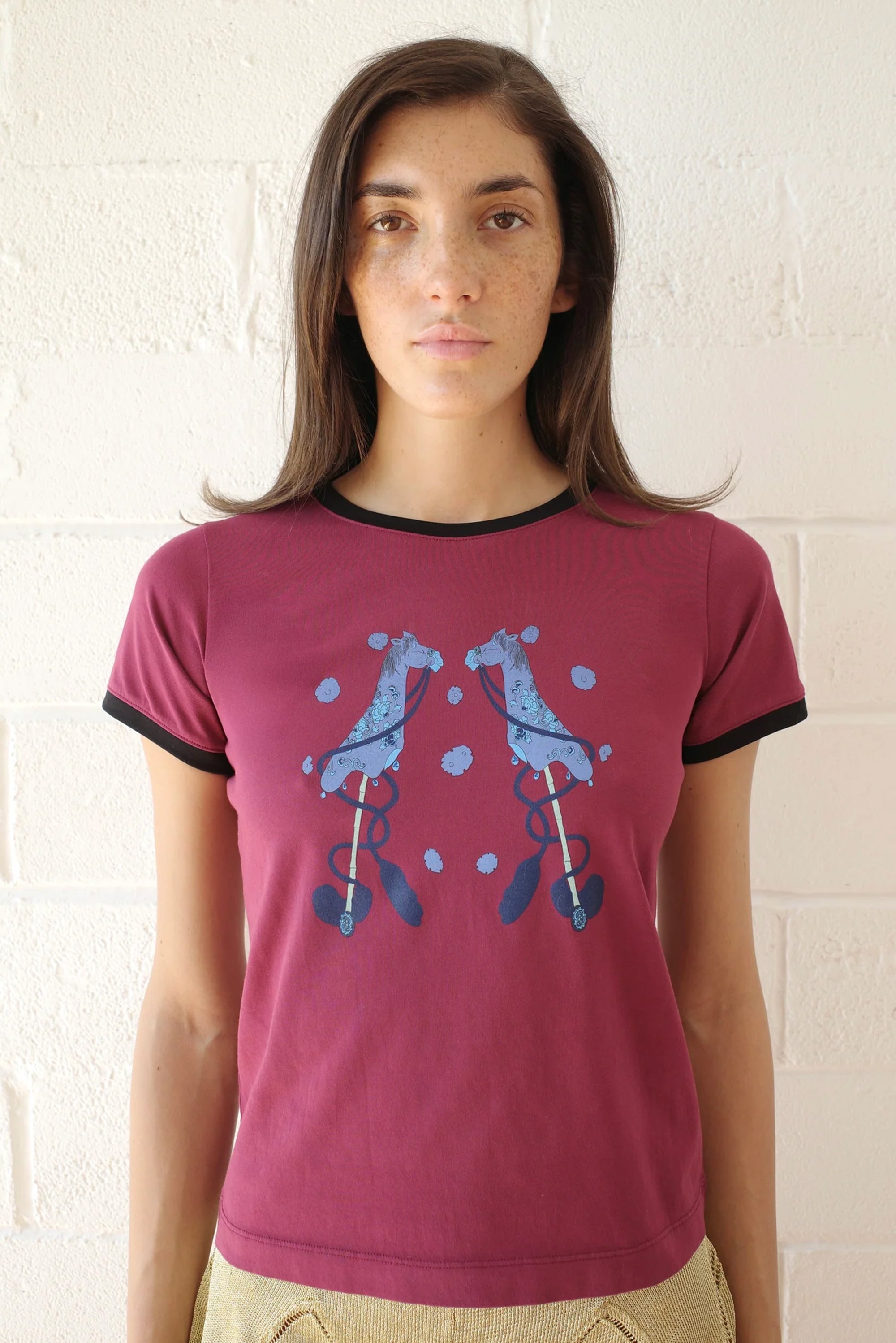 Hobby Horse Print T.Shirt - Burgundy