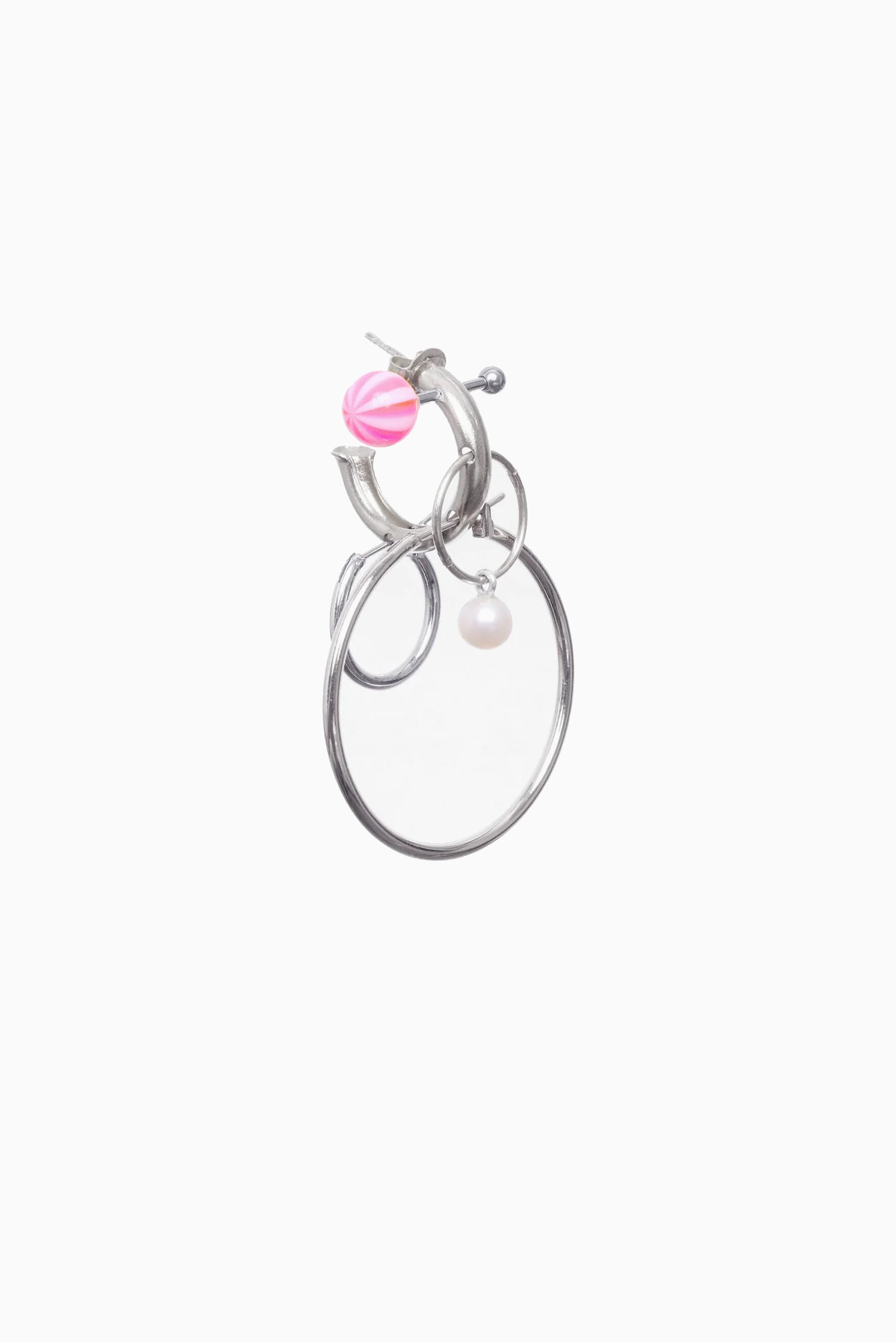 Earring Earring 4- Ball and Hoop - Pink