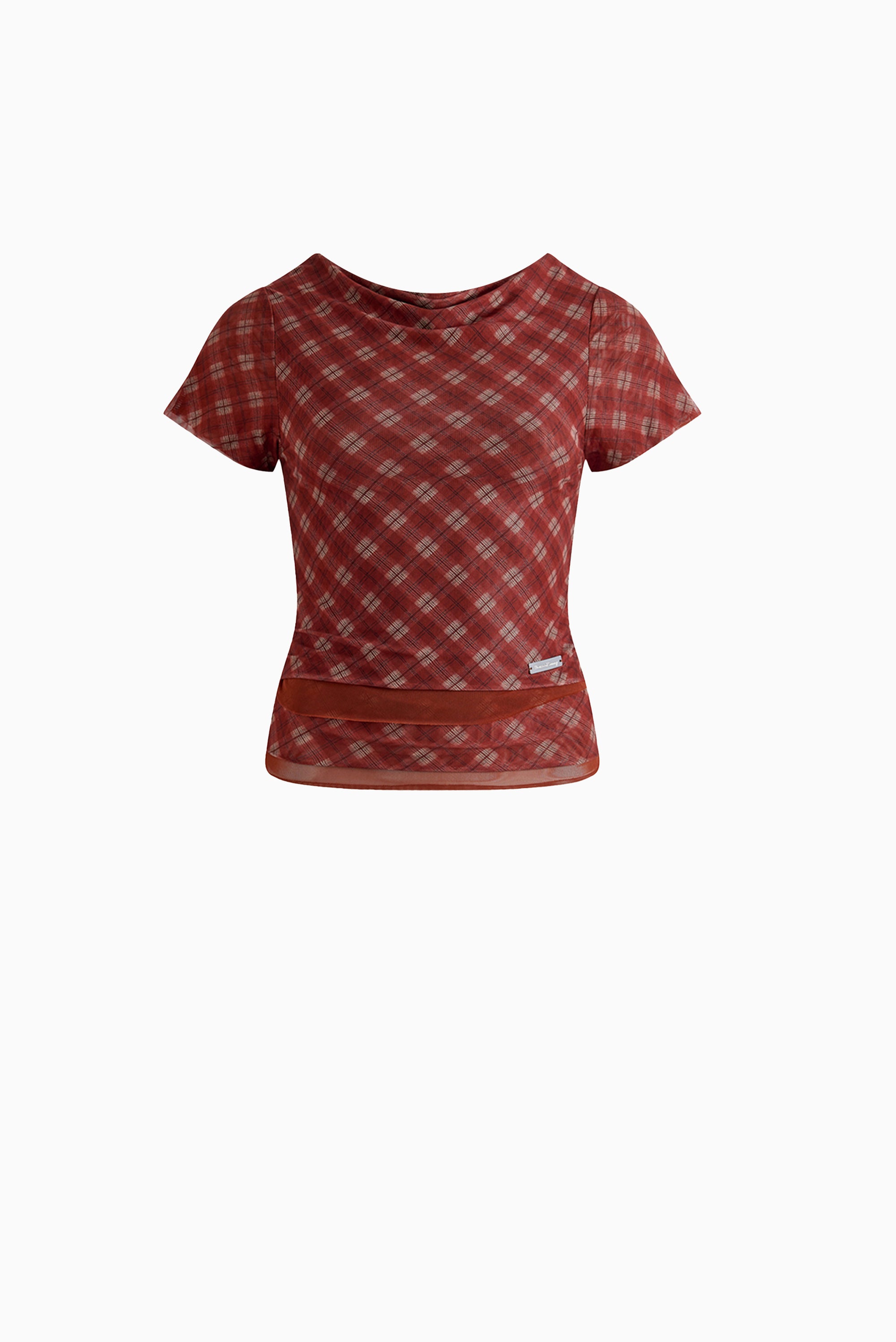HOUSE OF SUNNY Retro Check Mesh Top - Multi