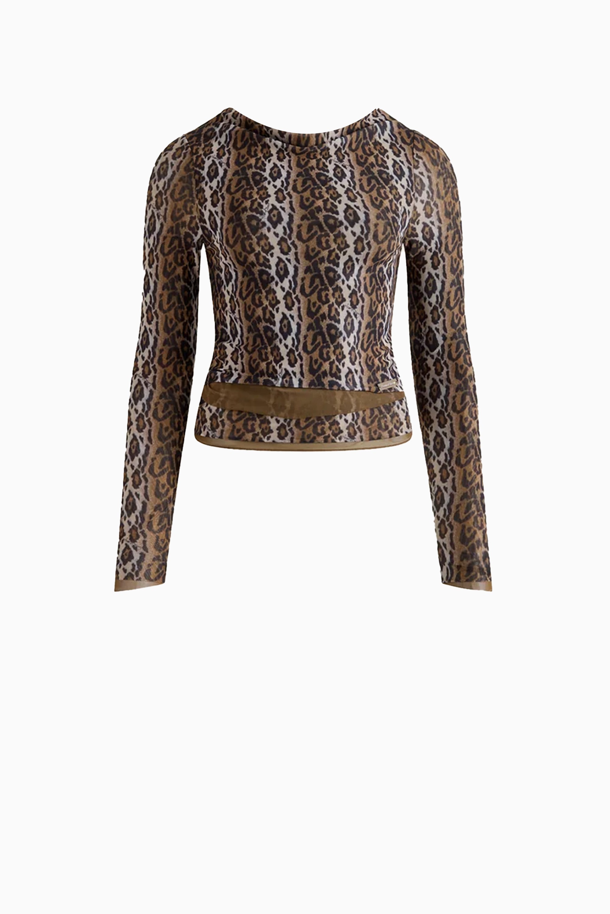 HOUSE OF SUNNY Leopard Layered Long Sleeve Top