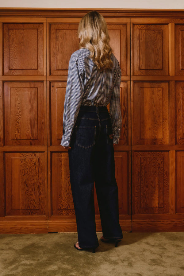 HOUSE OF SUNNY Gingham Shirt - Navy